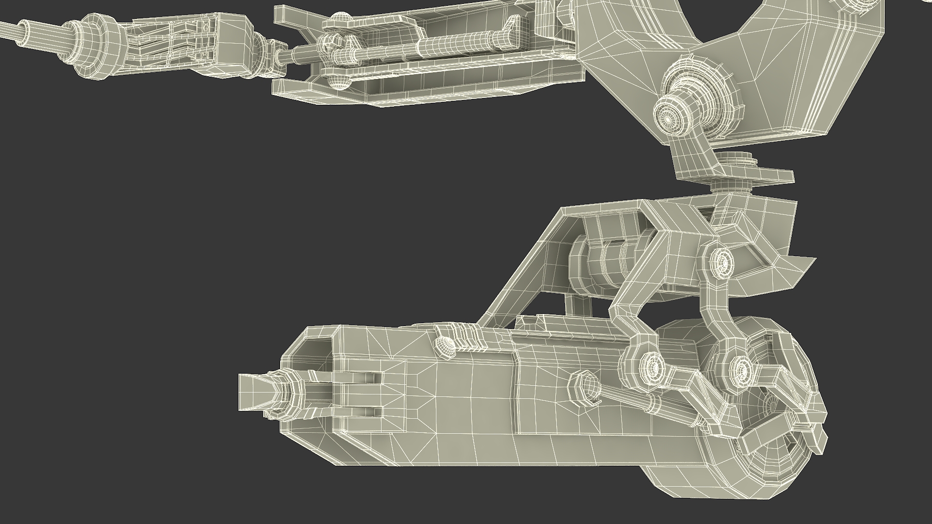 Futuristic Robotic Arm with Sci-Fi Storage Crates 3D model