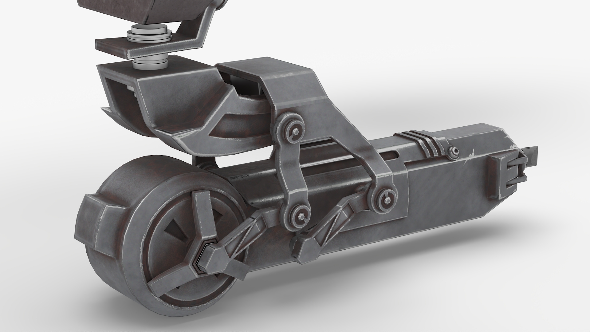 Futuristic Robotic Arm with Sci-Fi Storage Crates 3D model