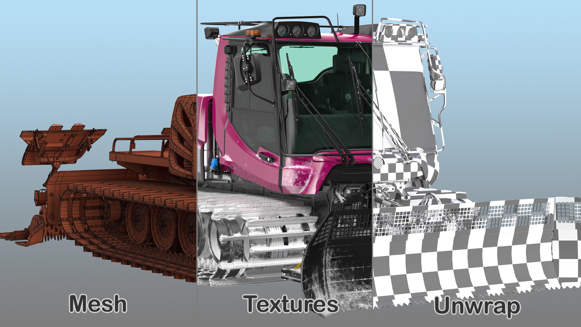 Snowcat with Snowplow Generic 3D model