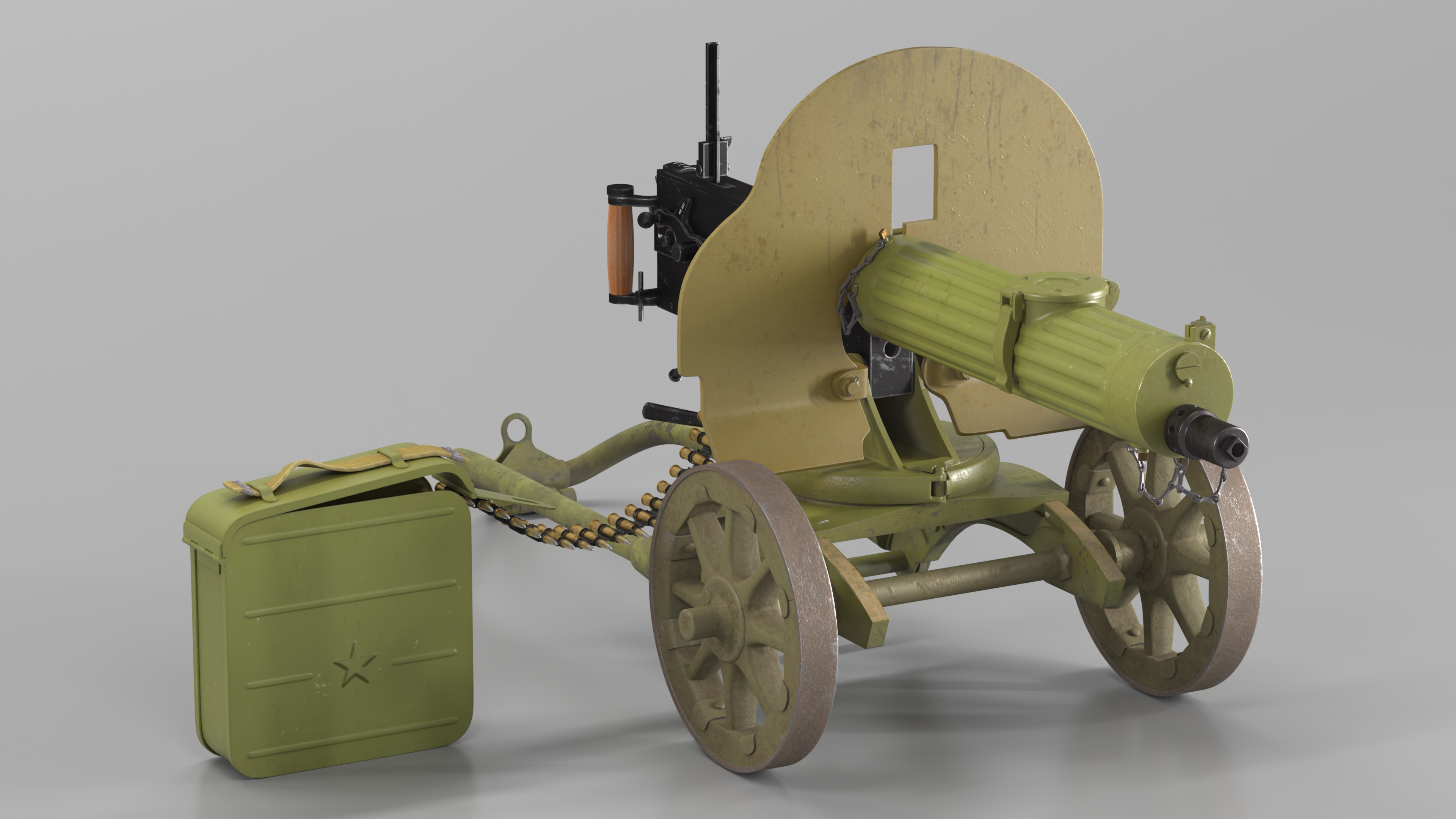 Soviet Maxim Machine Gun 3D model