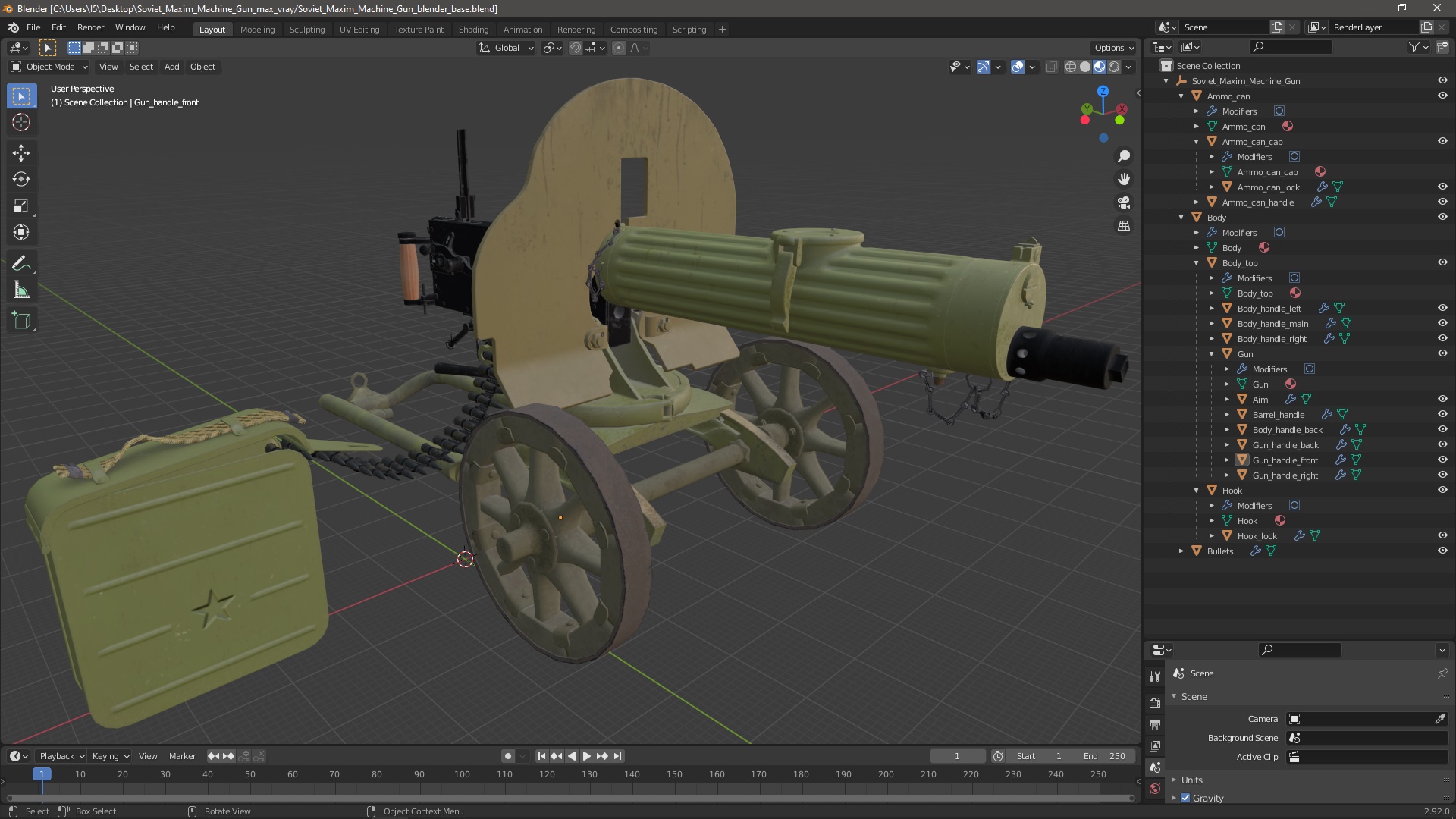 Soviet Maxim Machine Gun 3D model