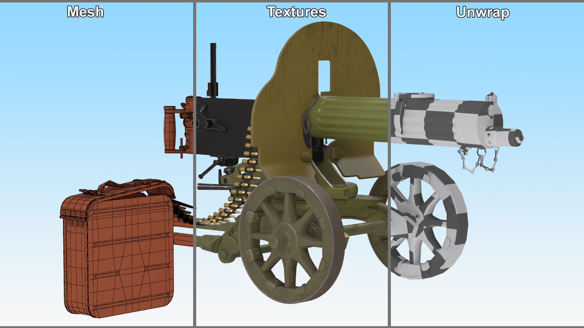 Soviet Maxim Machine Gun 3D model