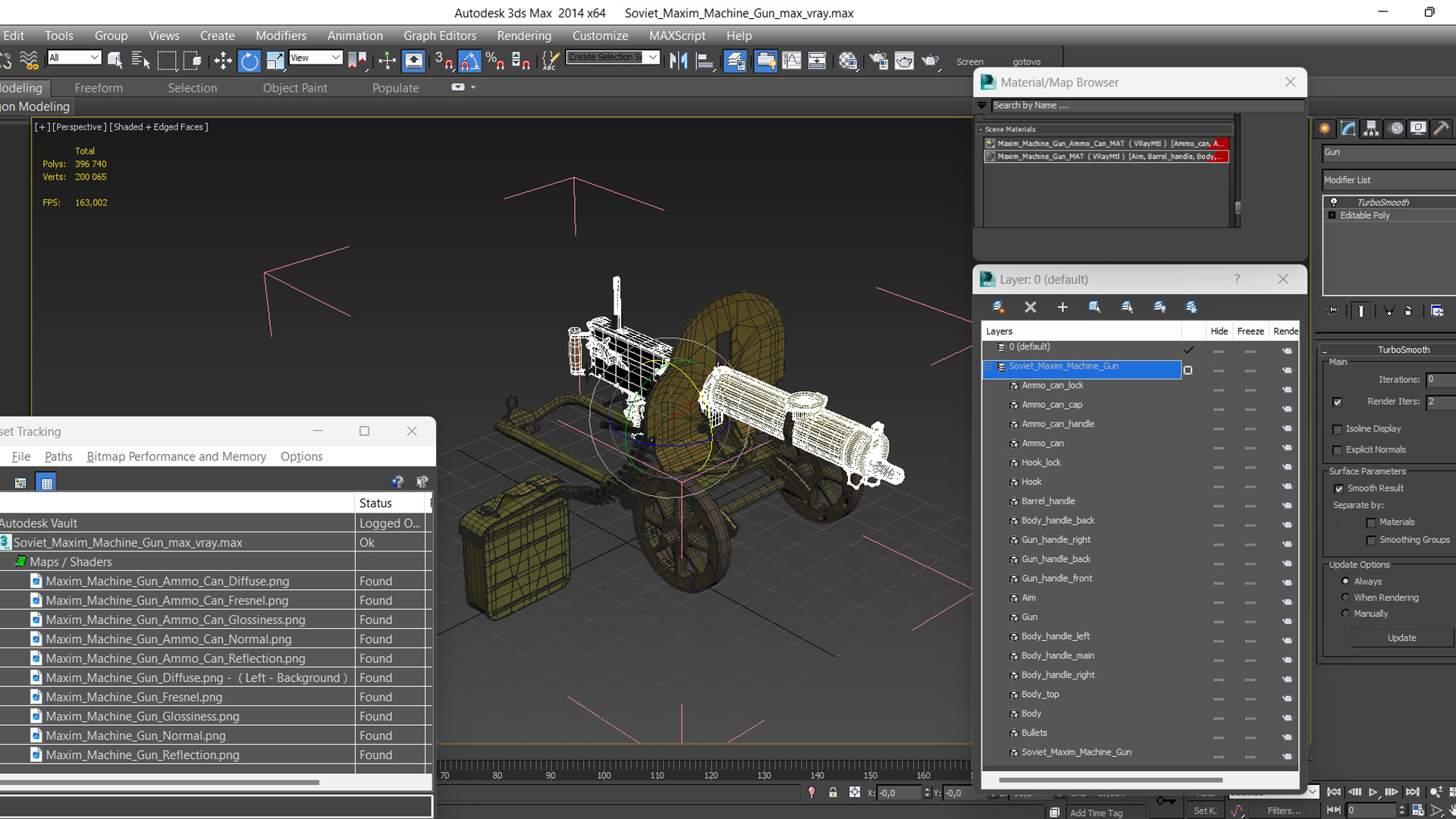 Soviet Maxim Machine Gun 3D model