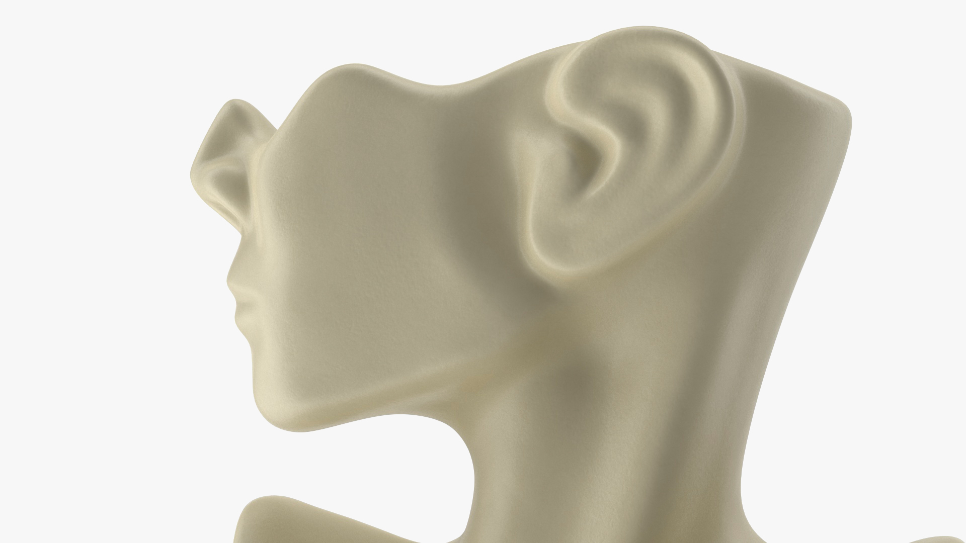 Abstract Bust Vase Beige 3D model