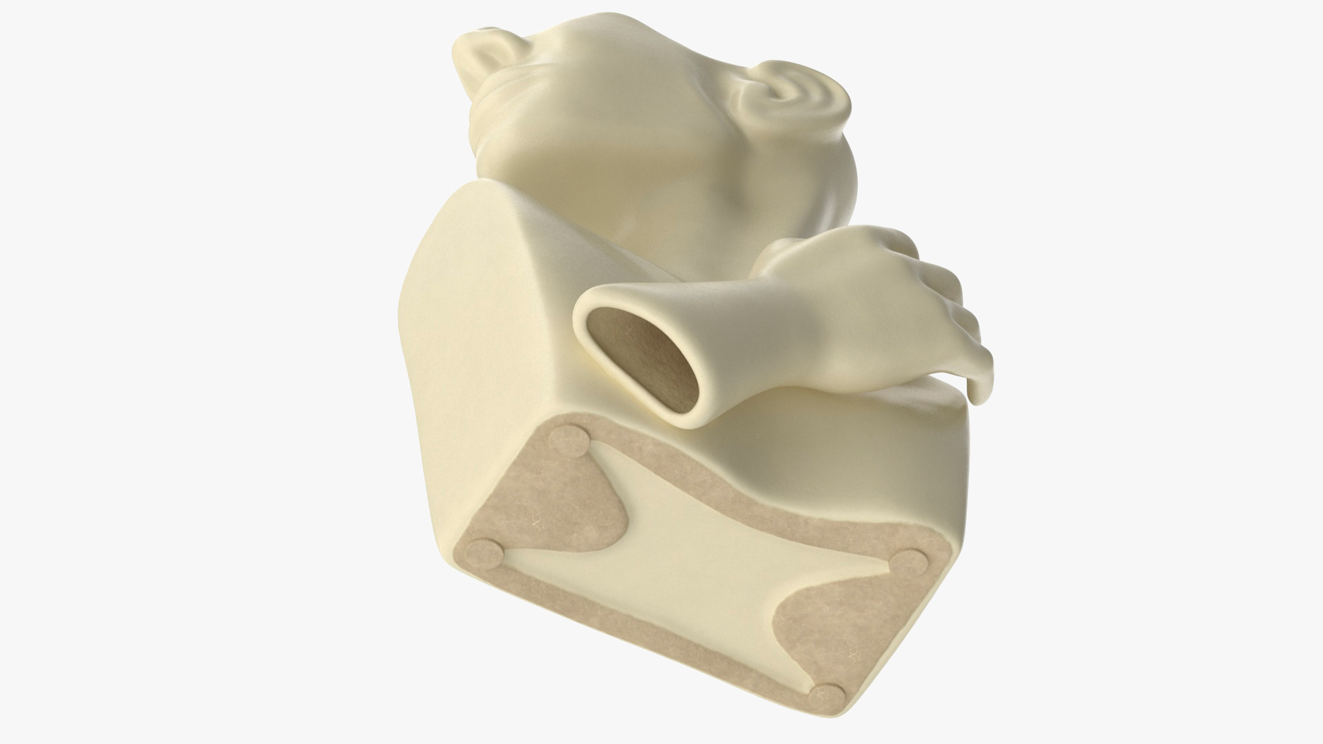 Abstract Bust Vase Beige 3D model