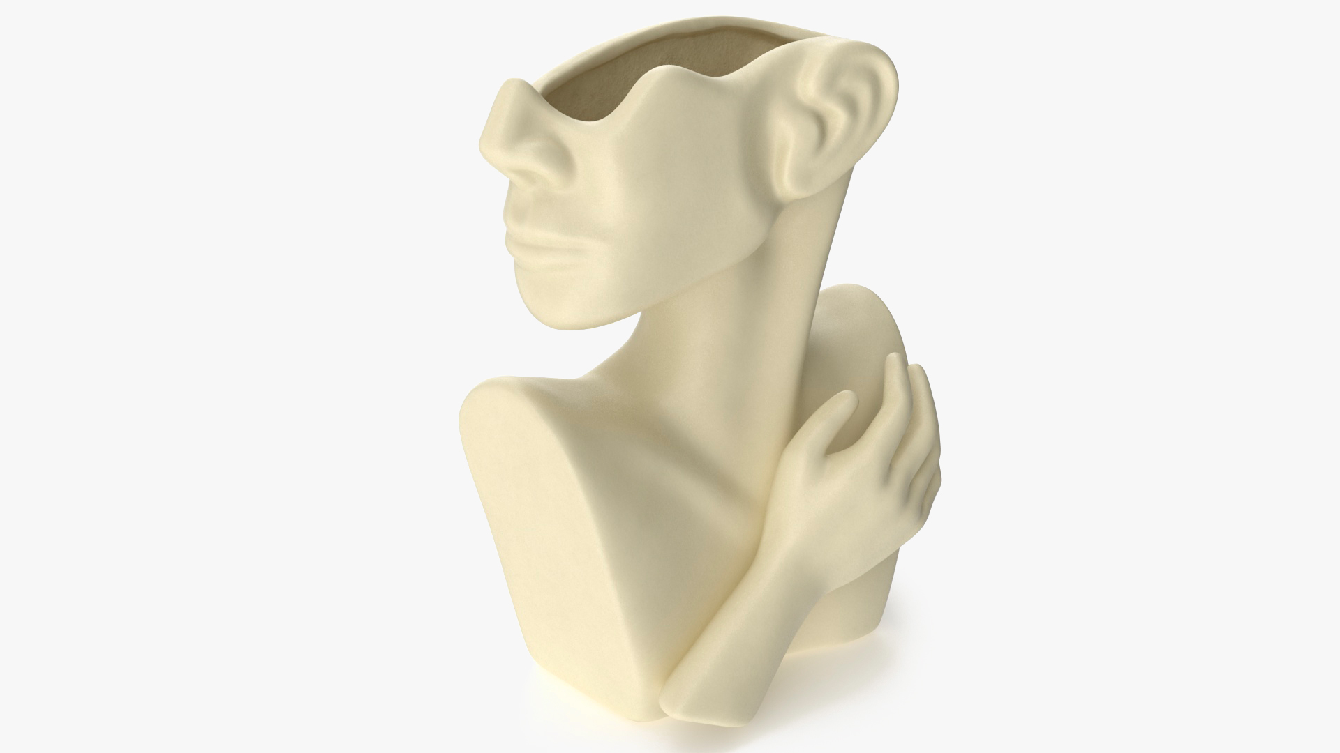 Abstract Bust Vase Beige 3D model