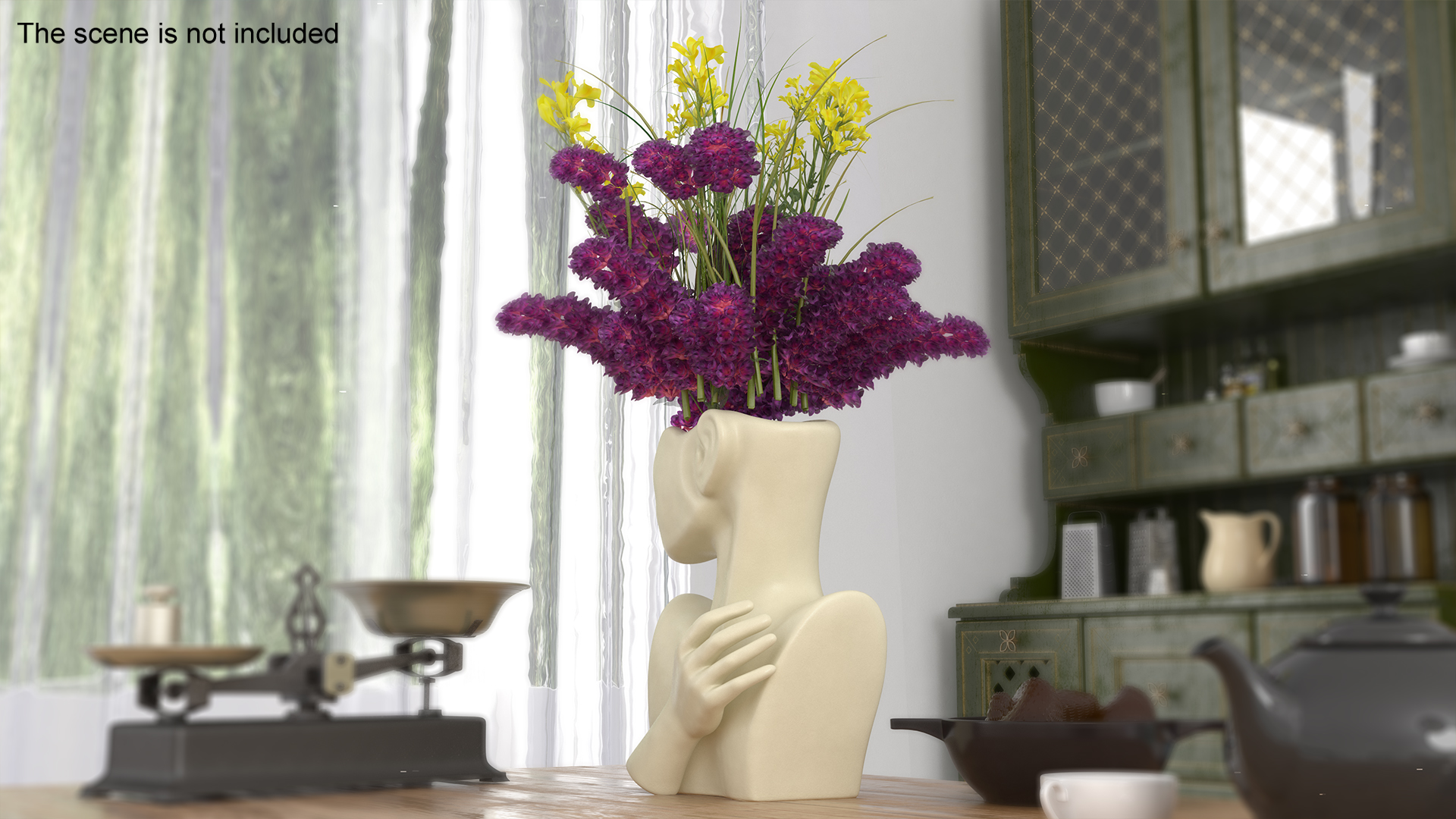 Abstract Bust Vase Beige 3D model