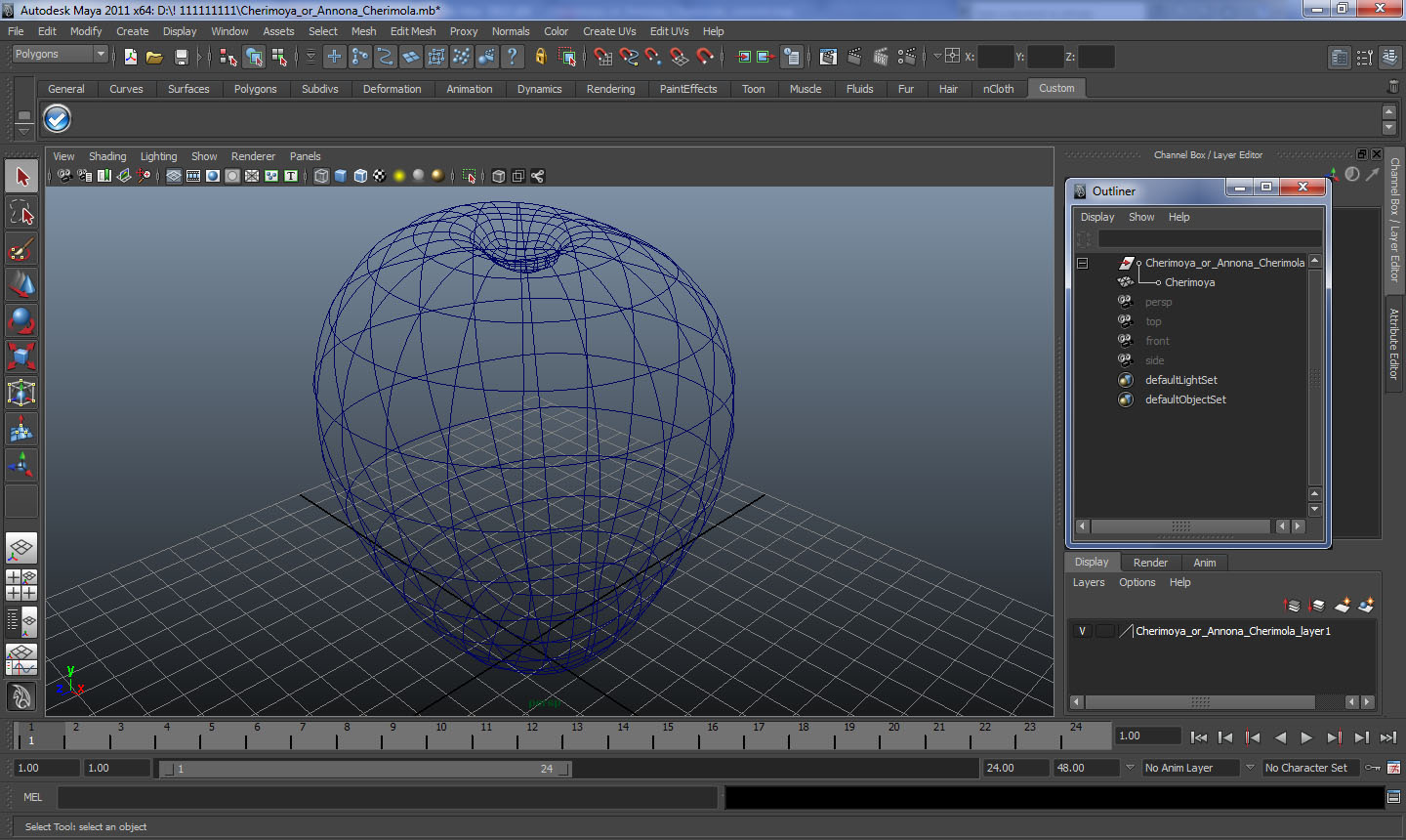 3D model Cherimoya or Annona Cherimola Fruit