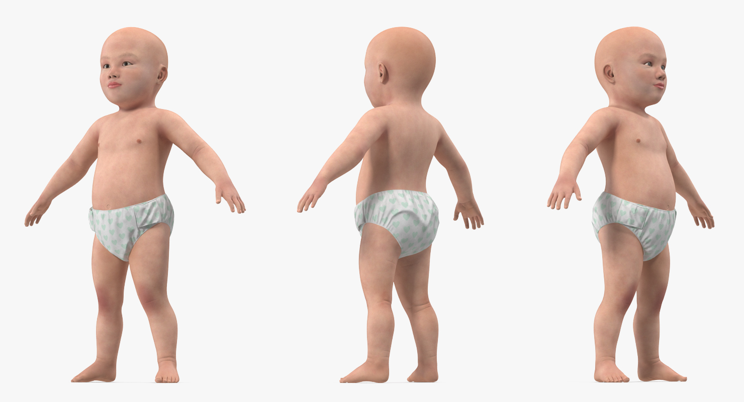 3D model Asian Baby