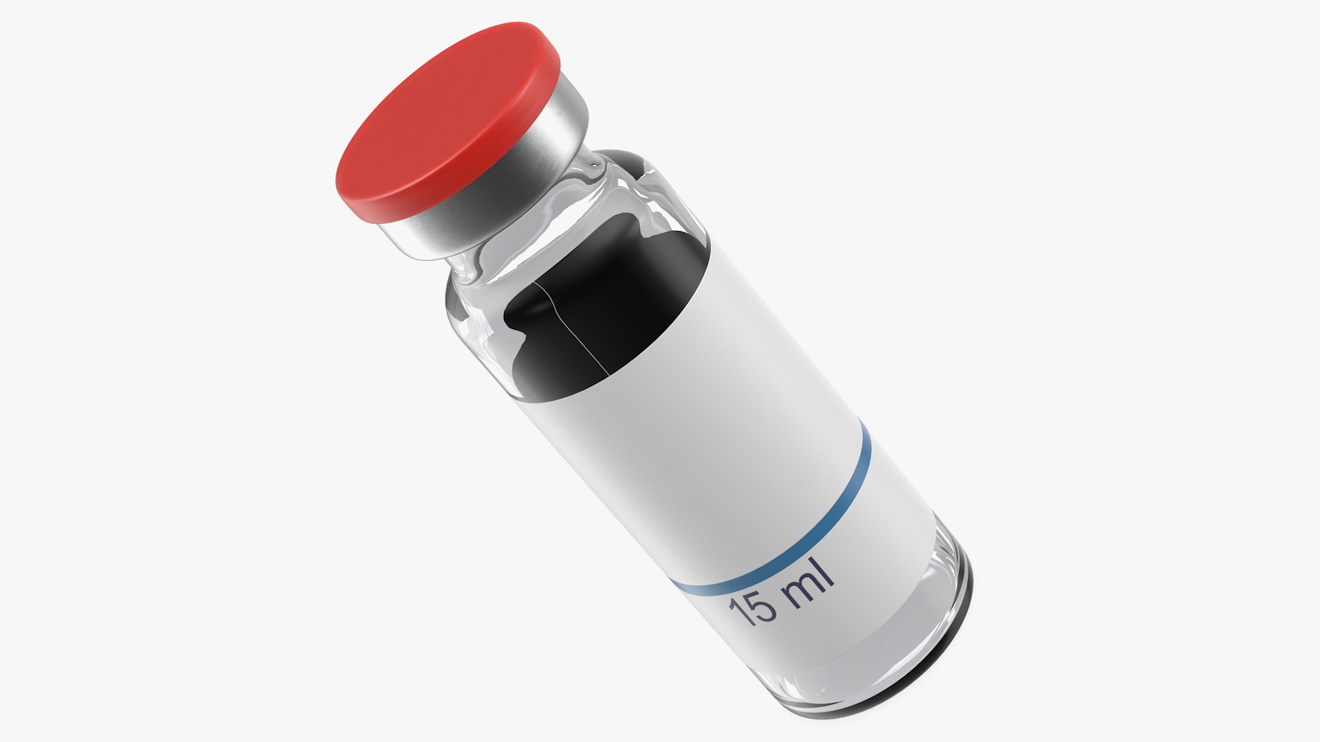 3D Empty Glass Injection Vial