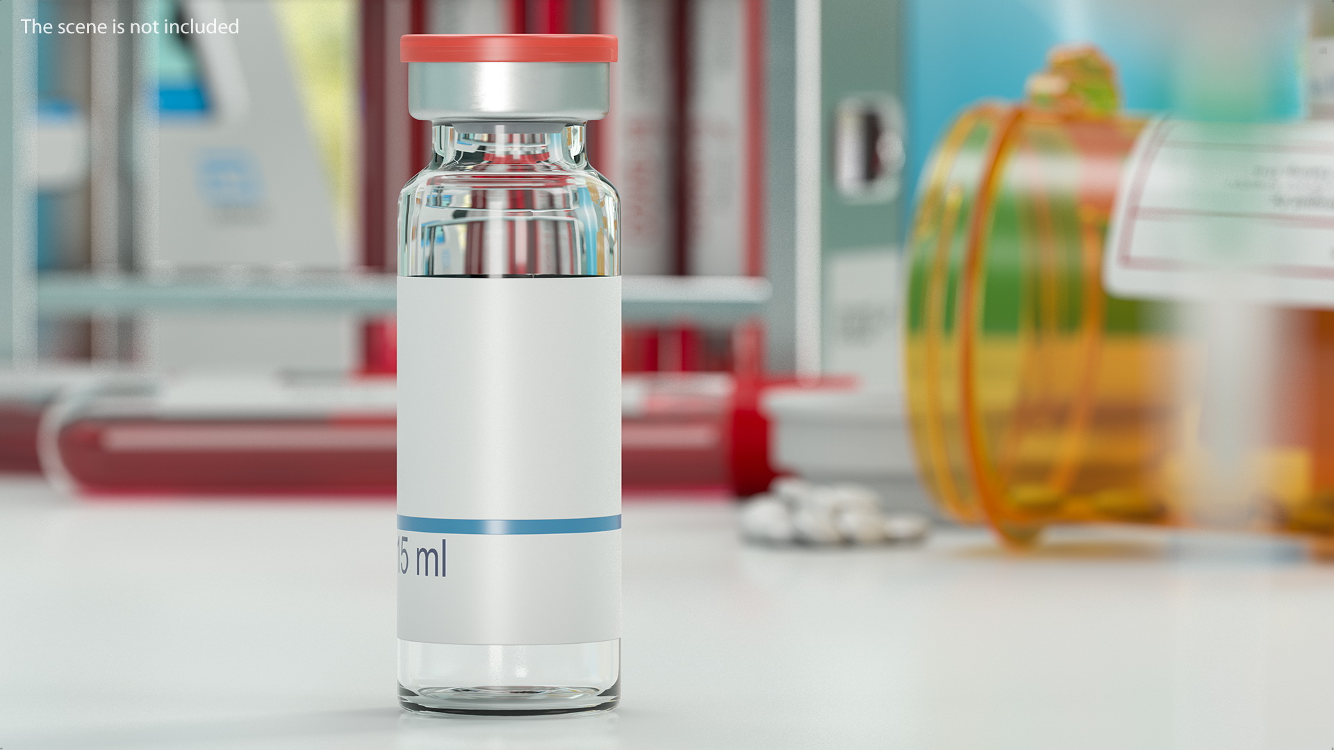 3D Empty Glass Injection Vial