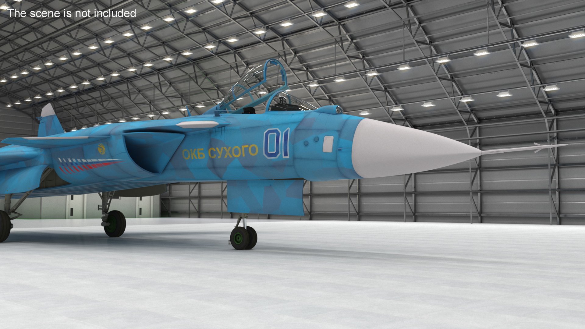 3D model Sukhoi Su 47 Berkut Russian Supersonic Jet Fighter