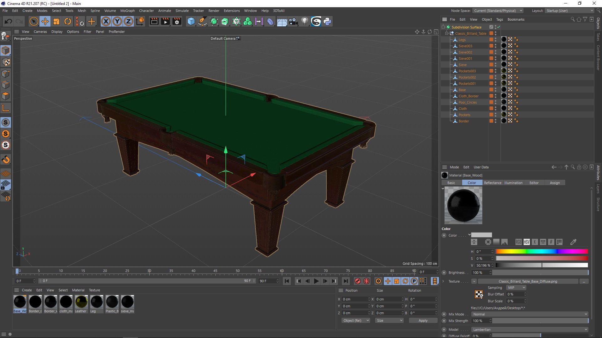 Classic Billiard Table 3D