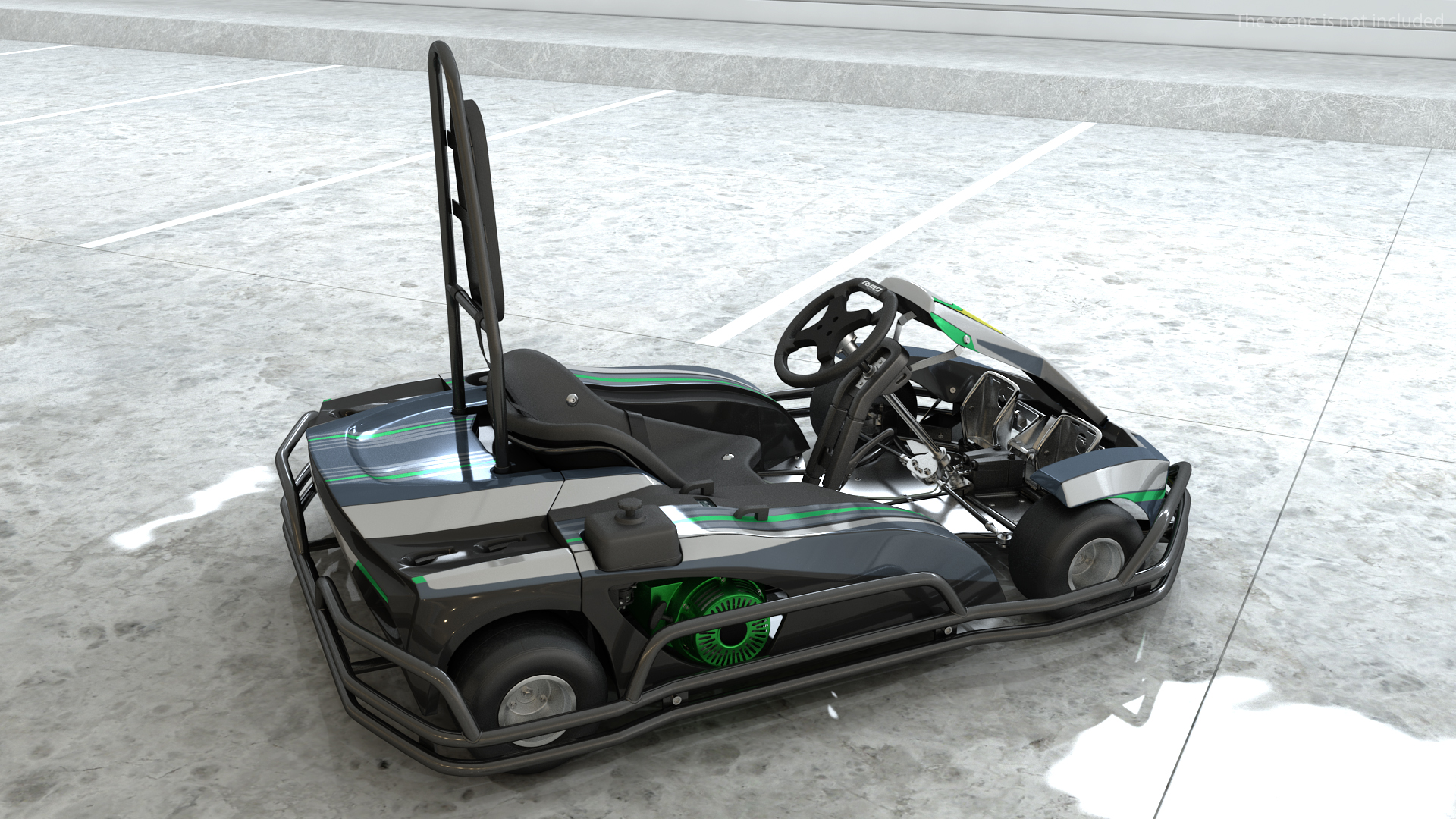 3D Petrol Powered Kart with Roll Bar model