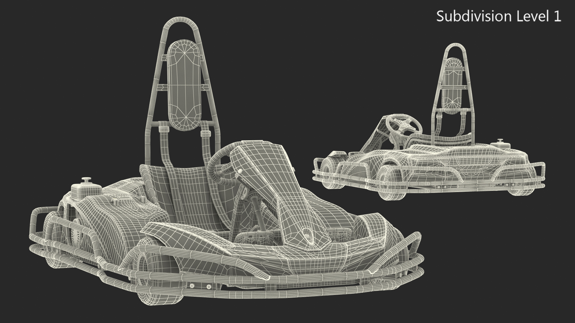 3D Petrol Powered Kart with Roll Bar model