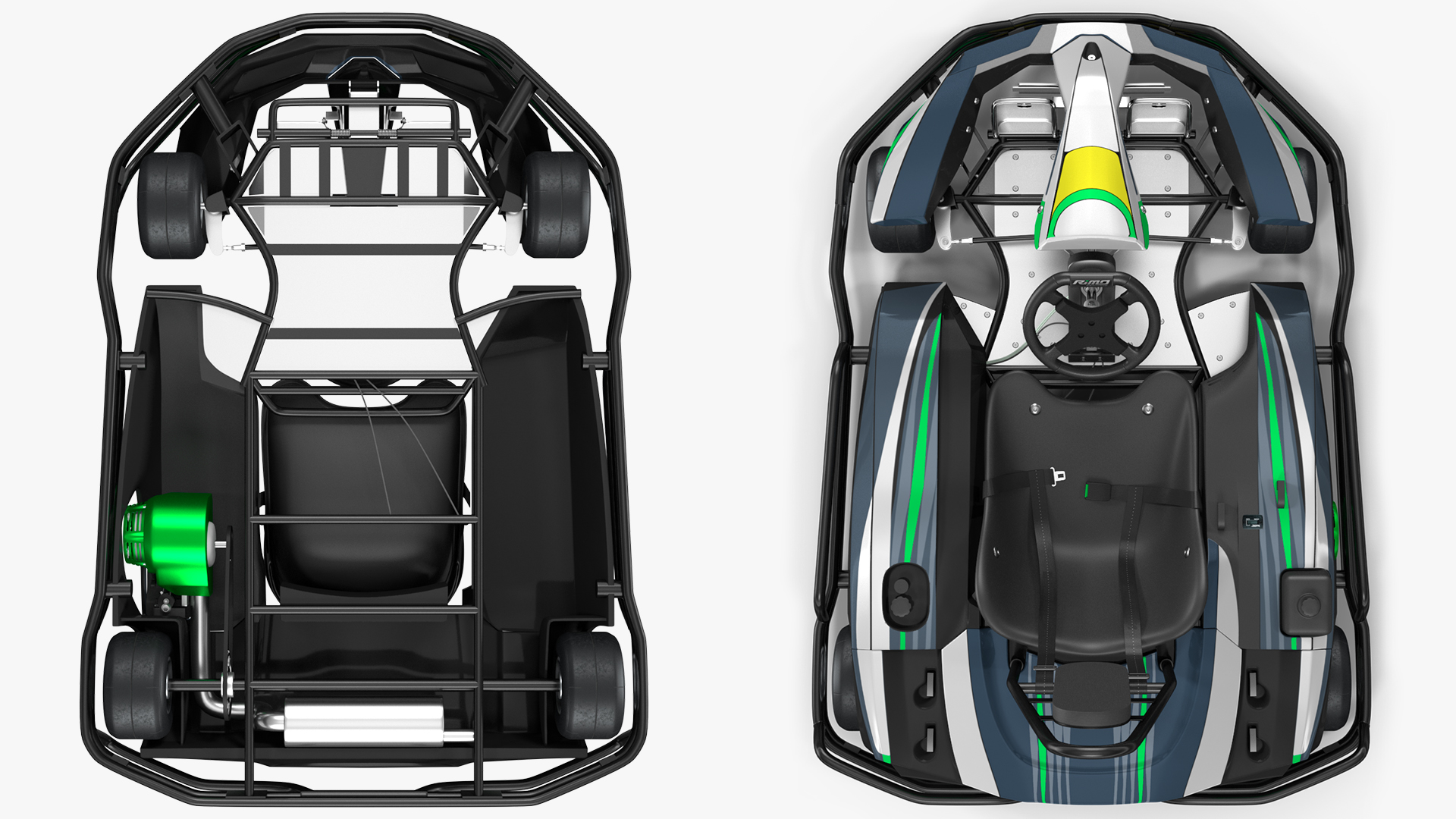 3D Petrol Powered Kart with Roll Bar model