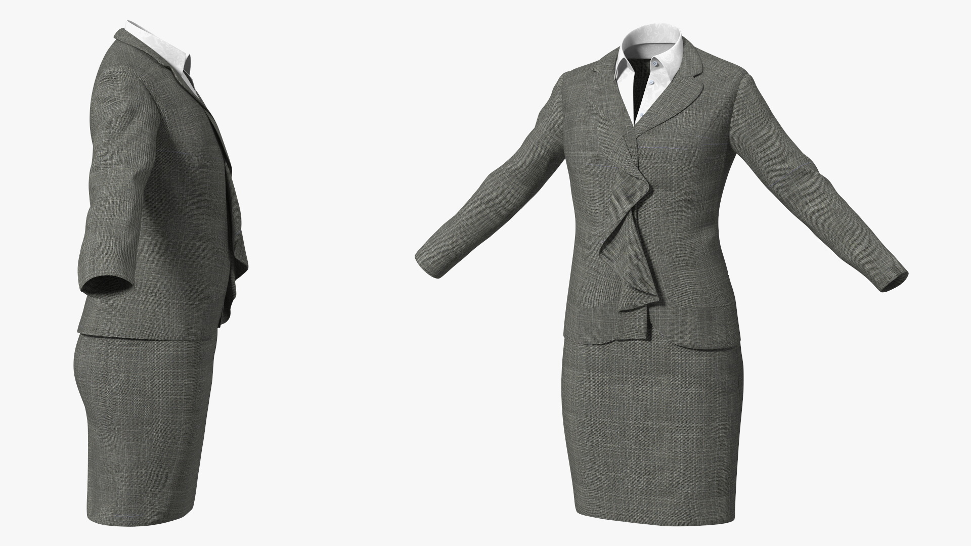 3D Womens Business Suit with Skirt