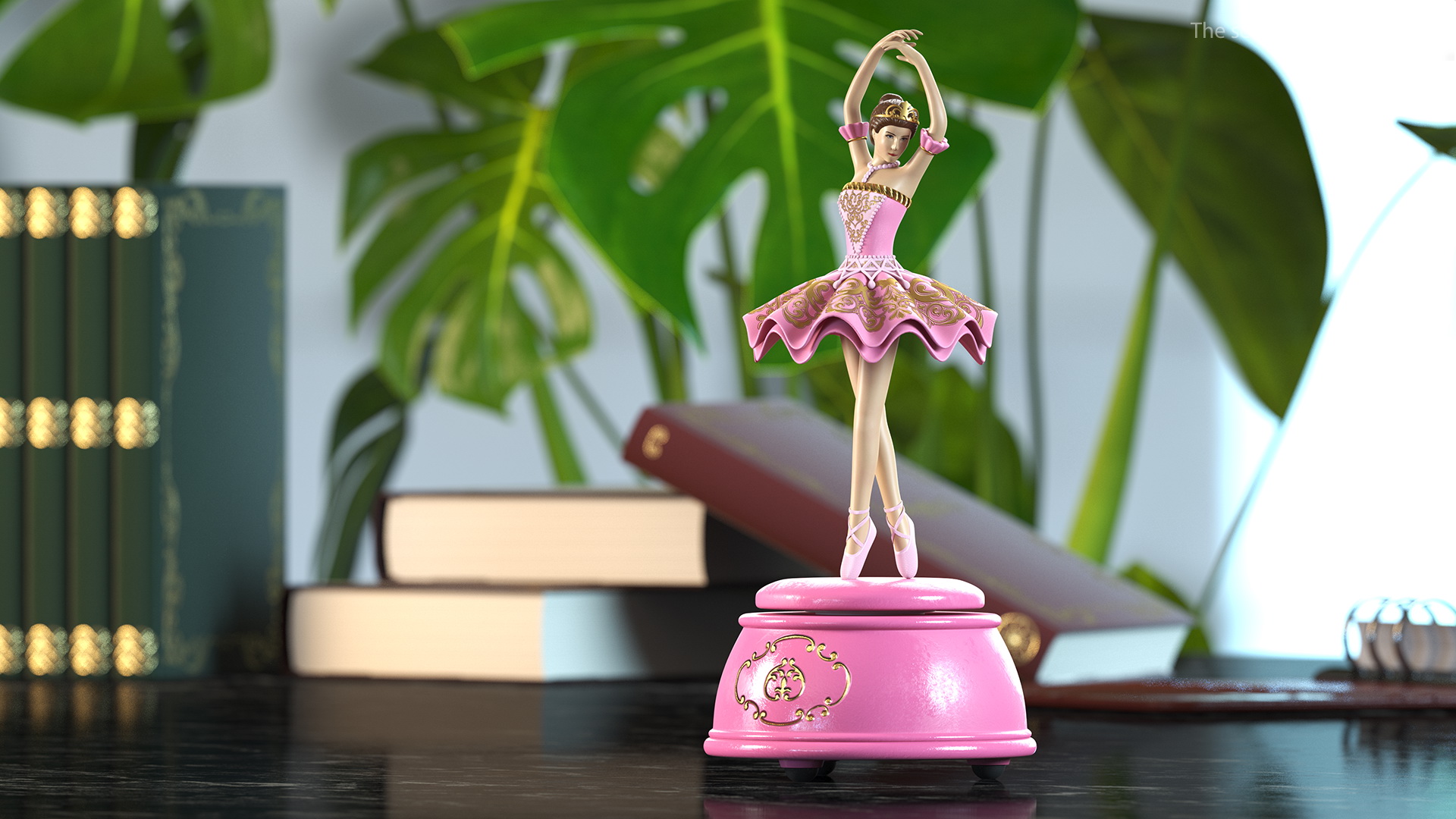 Ballerina Music Box Pink 3D model