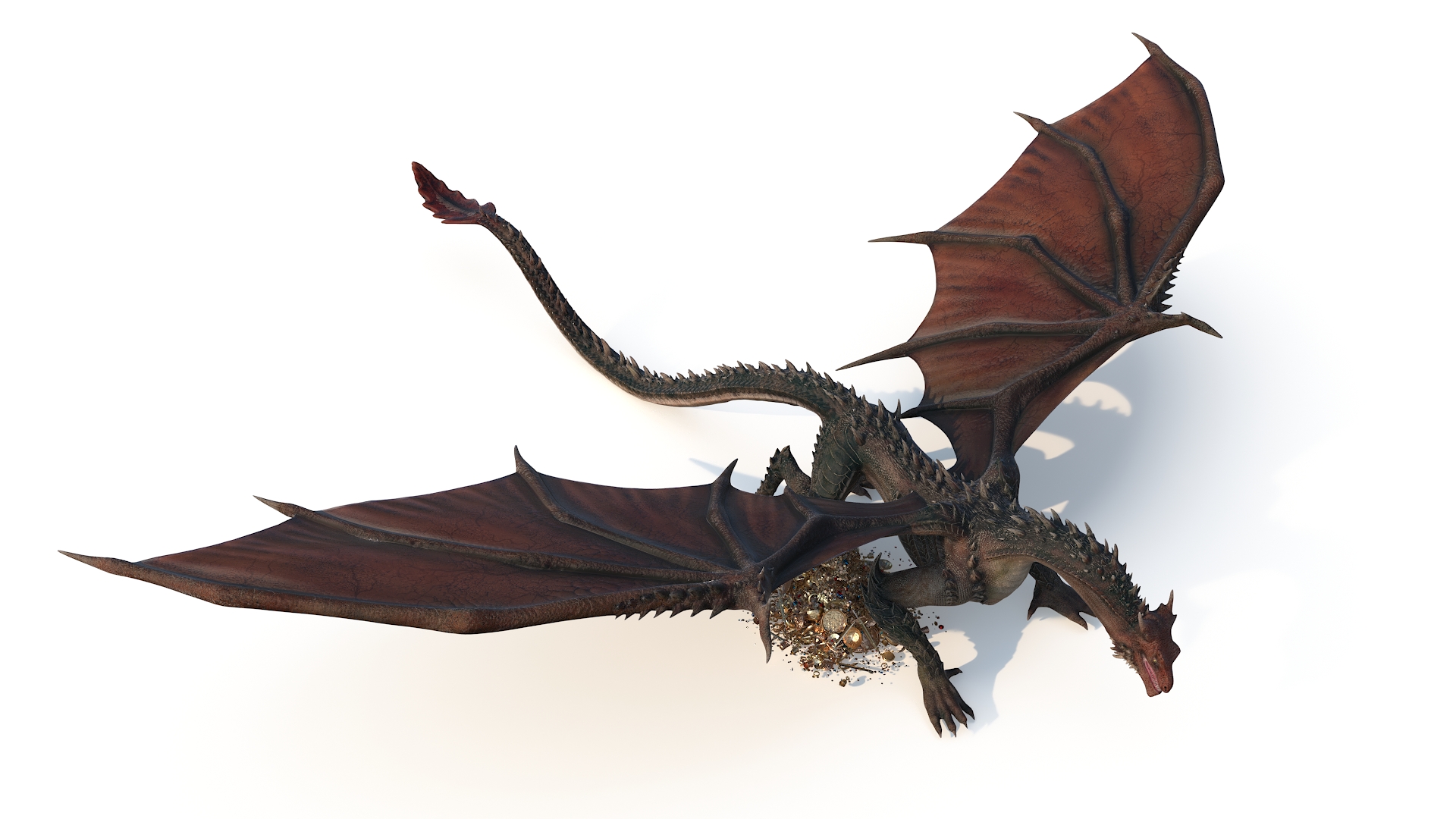 3D model Dragon Guarding Treasures