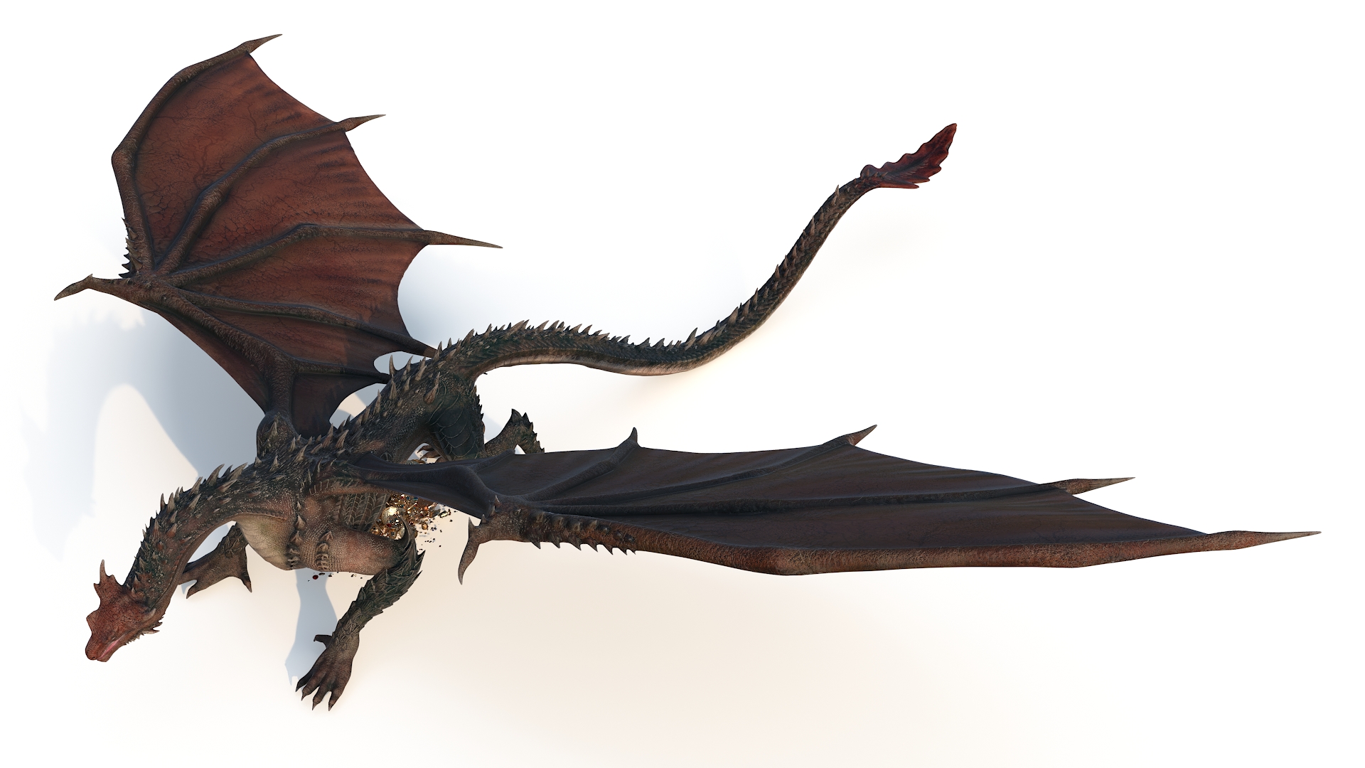 3D model Dragon Guarding Treasures