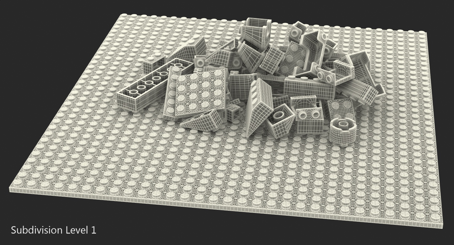 3D Random Lego Bricks model