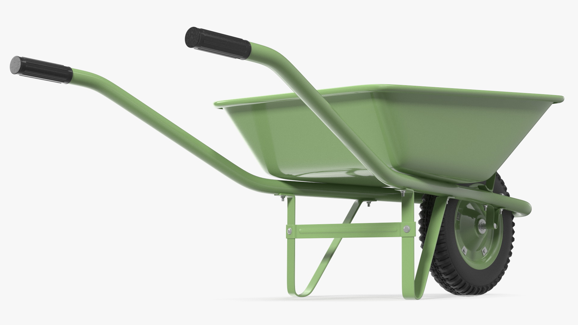 Single Wheel Construction Trolley Green 3D model