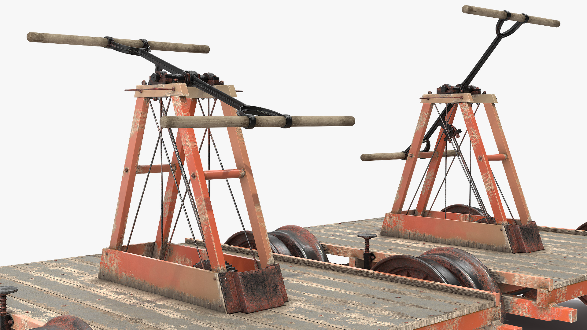 3D model Vintage Railway Handcar Rigged