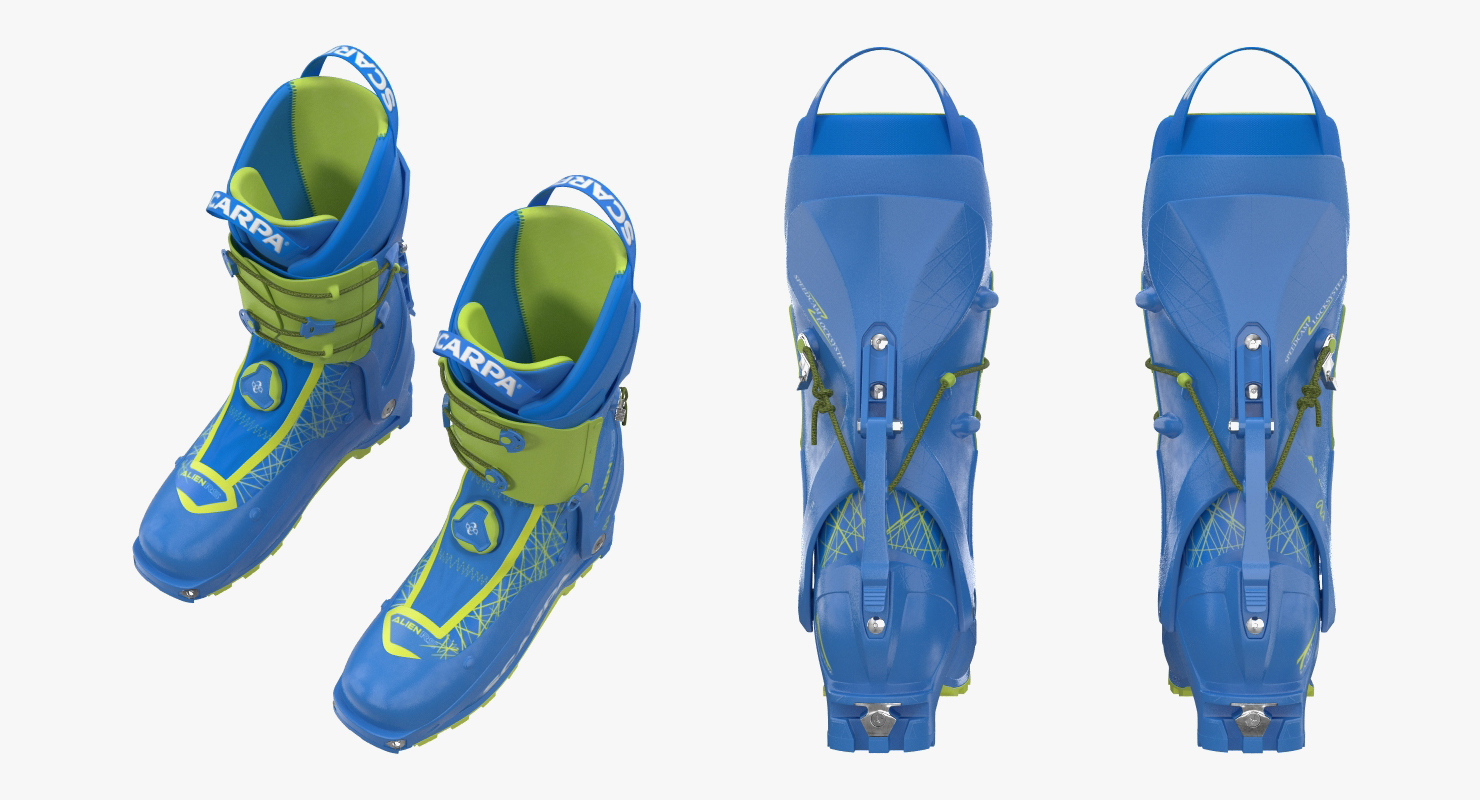 Ski Boots Blue 3D model