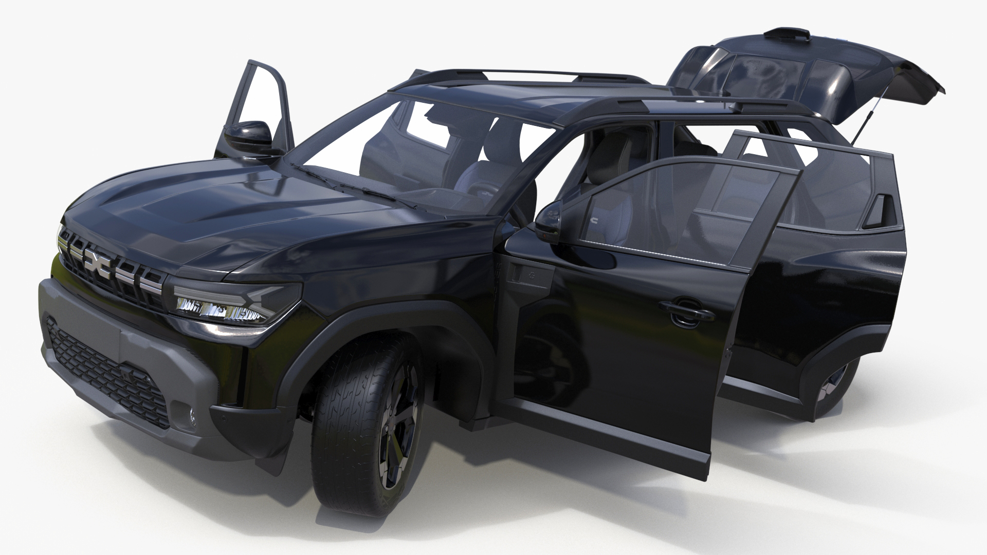 3D model Dacia Duster 2024 Crossover Black Rigged