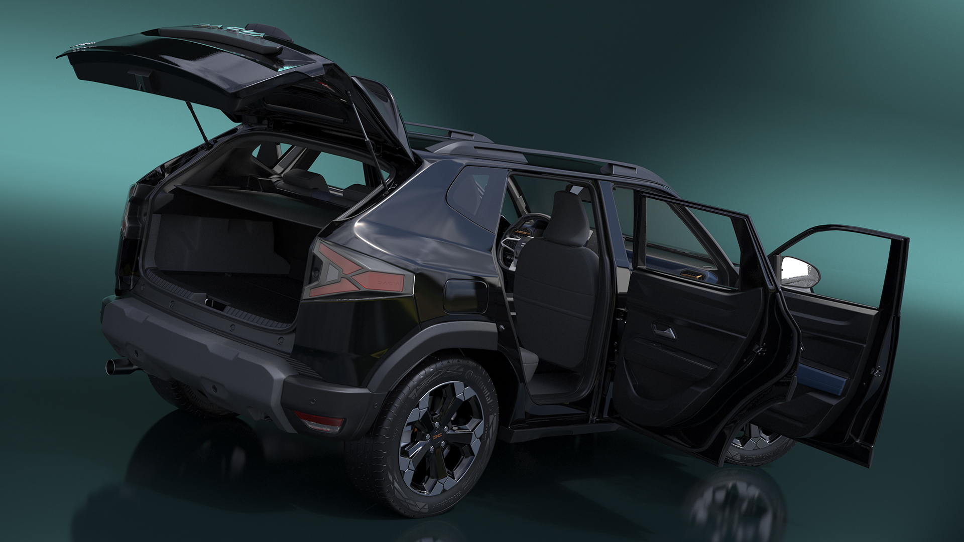 3D model Dacia Duster 2024 Crossover Black Rigged