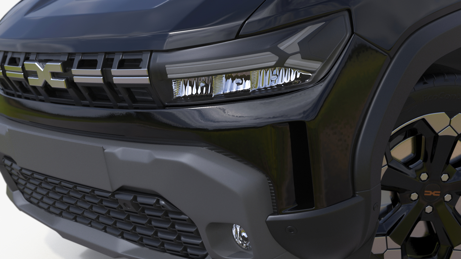 3D model Dacia Duster 2024 Crossover Black Rigged