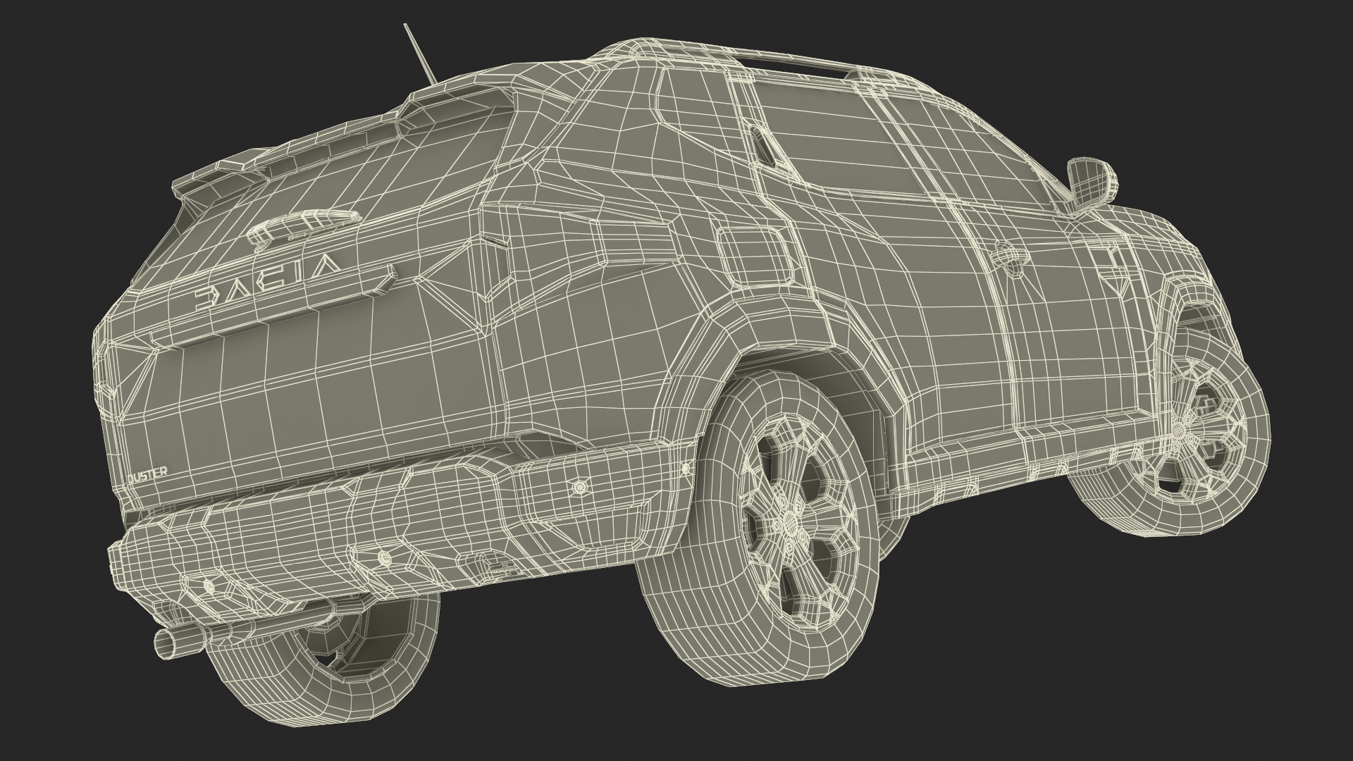 3D model Dacia Duster 2024 Crossover Black Rigged