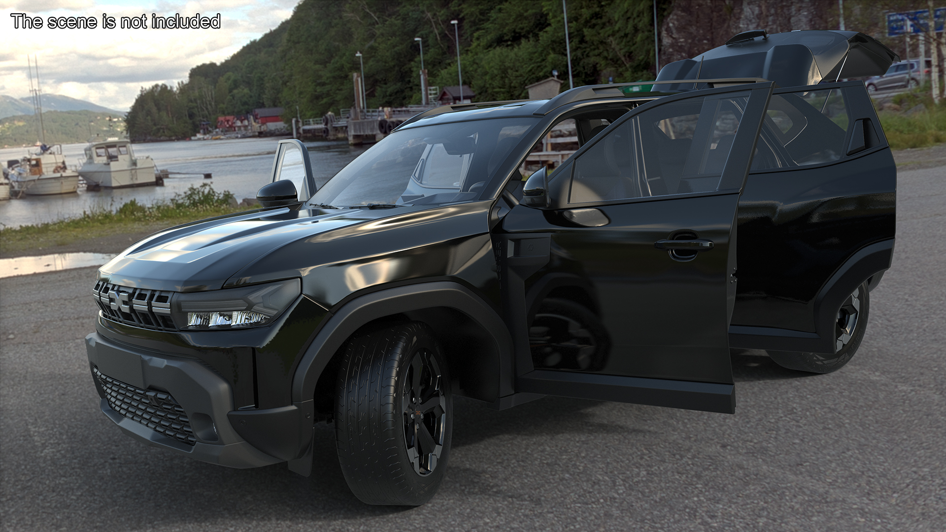 3D model Dacia Duster 2024 Crossover Black Rigged