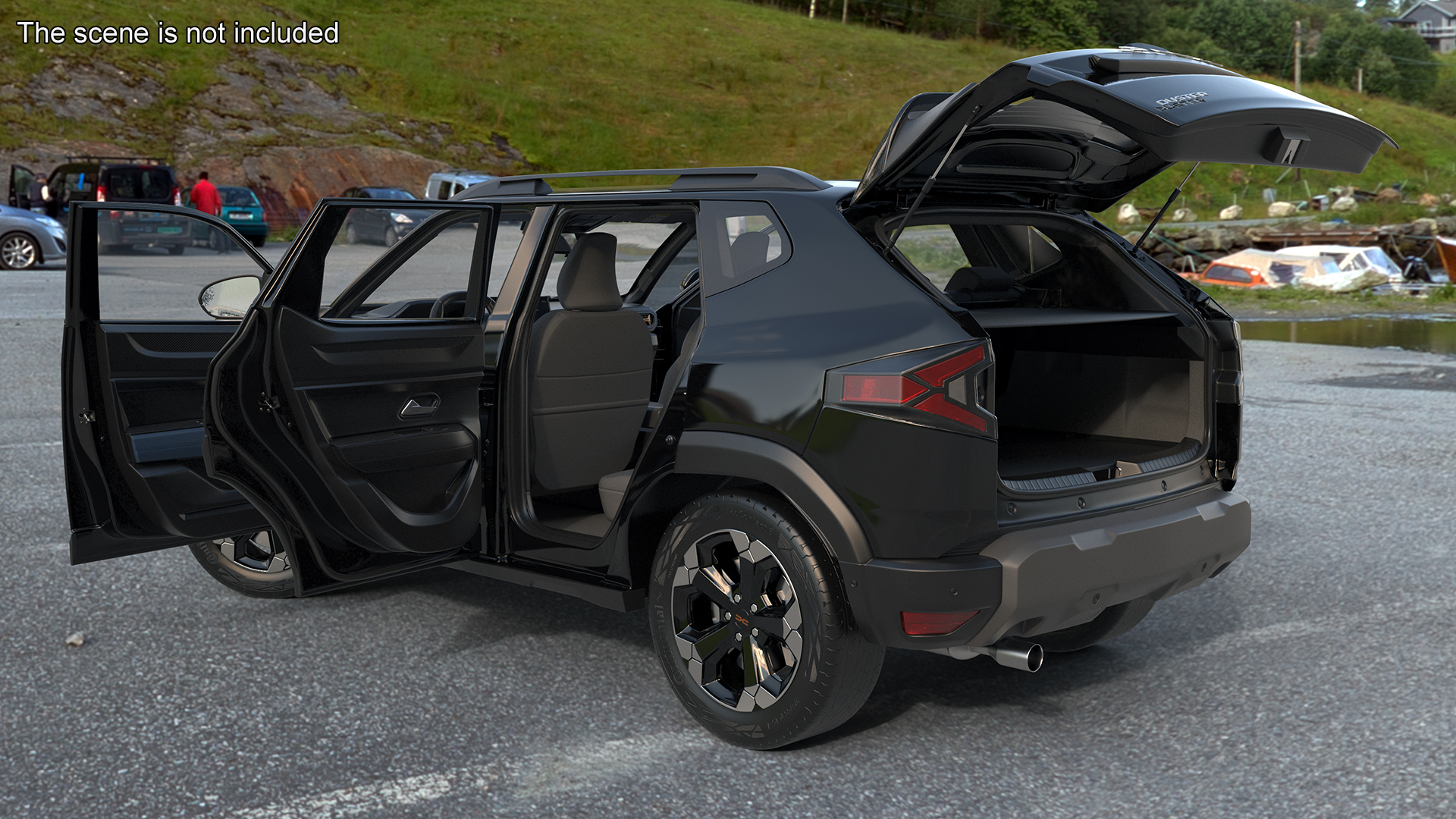 3D model Dacia Duster 2024 Crossover Black Rigged