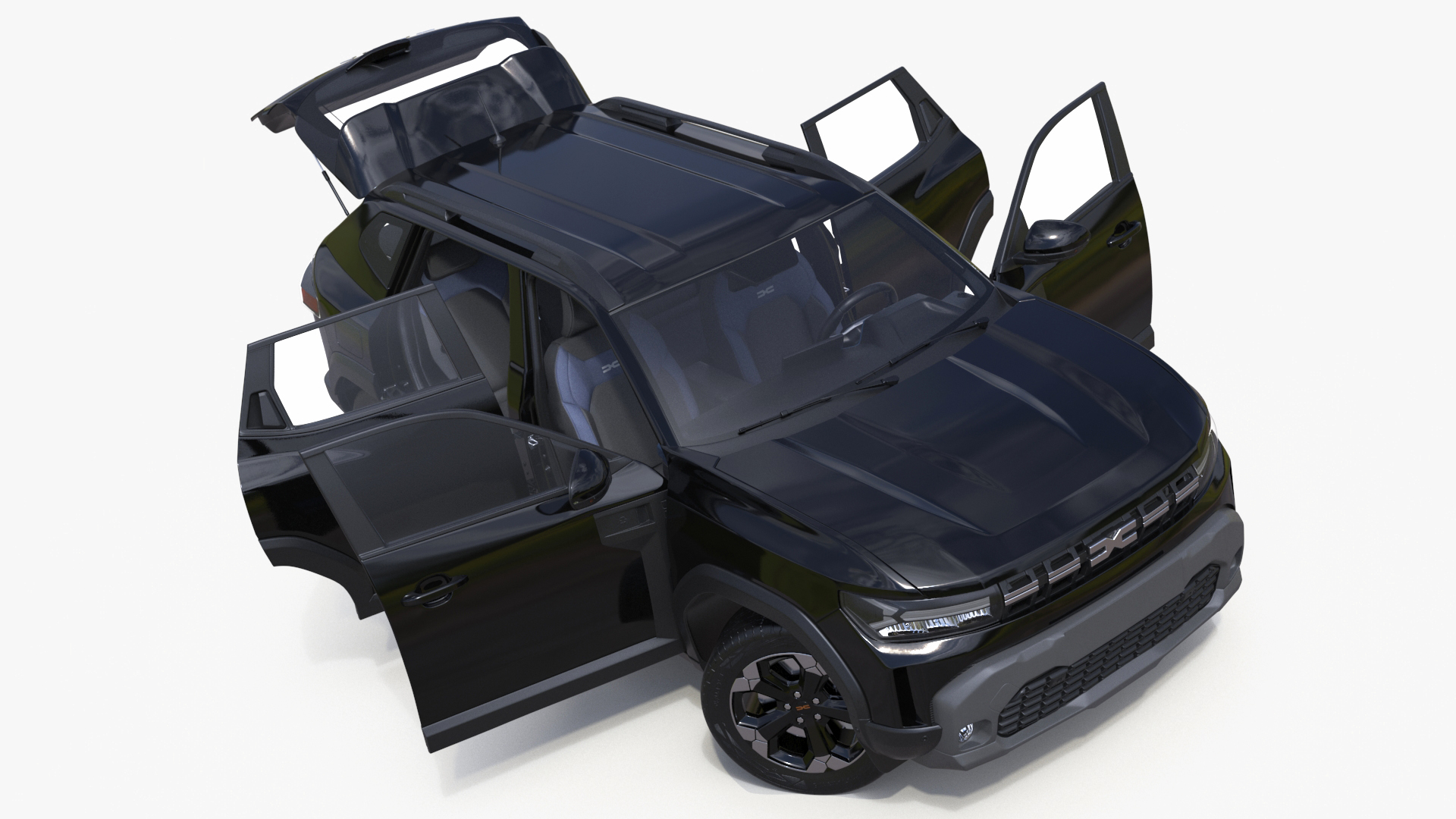 3D model Dacia Duster 2024 Crossover Black Rigged