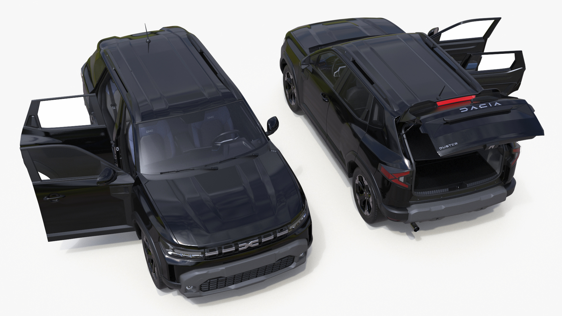 3D model Dacia Duster 2024 Crossover Black Rigged