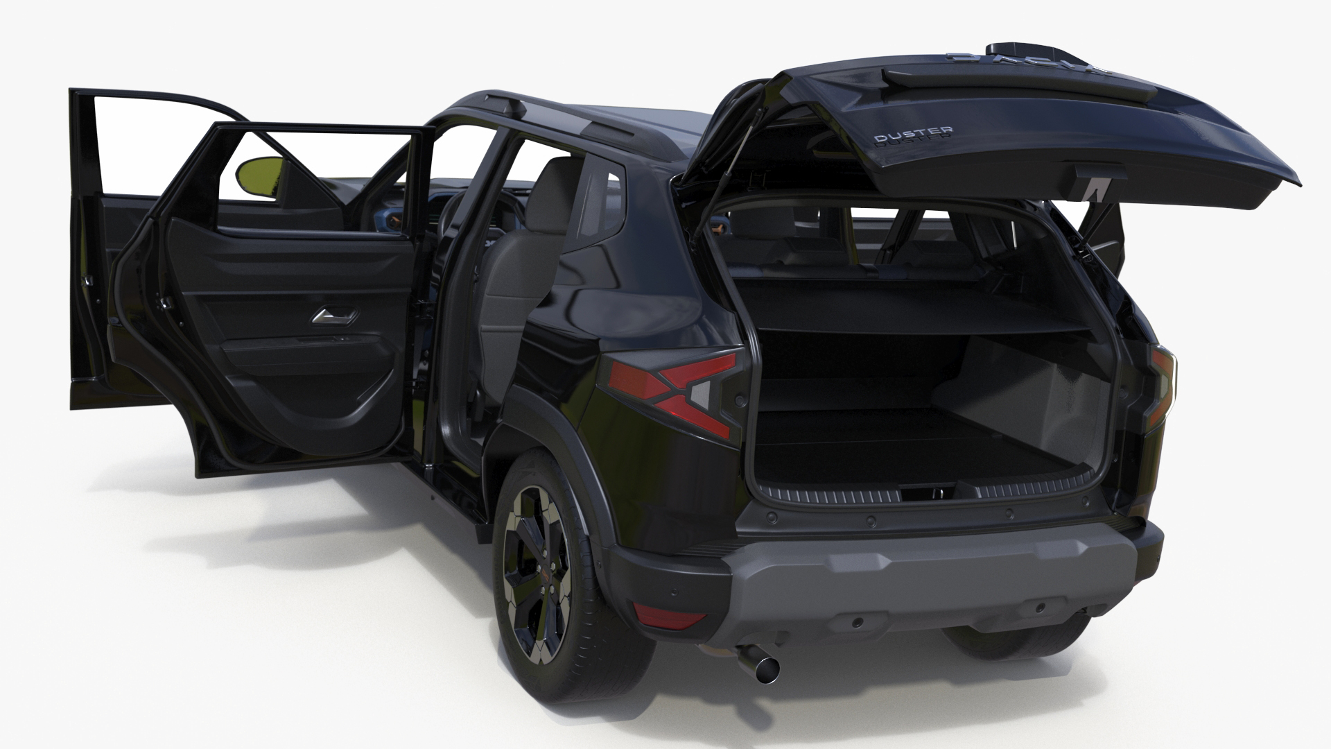 3D model Dacia Duster 2024 Crossover Black Rigged