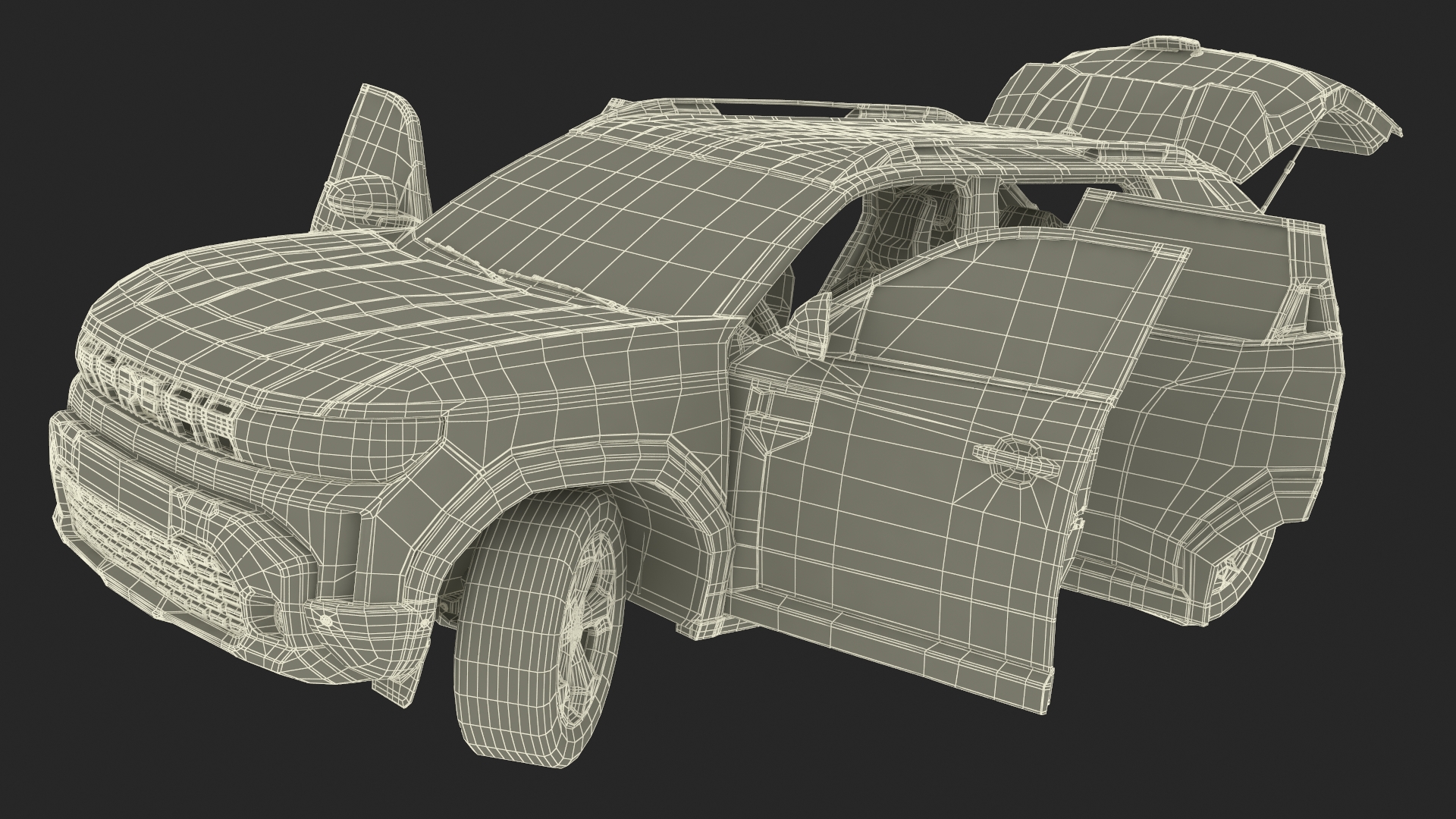 3D model Dacia Duster 2024 Crossover Black Rigged