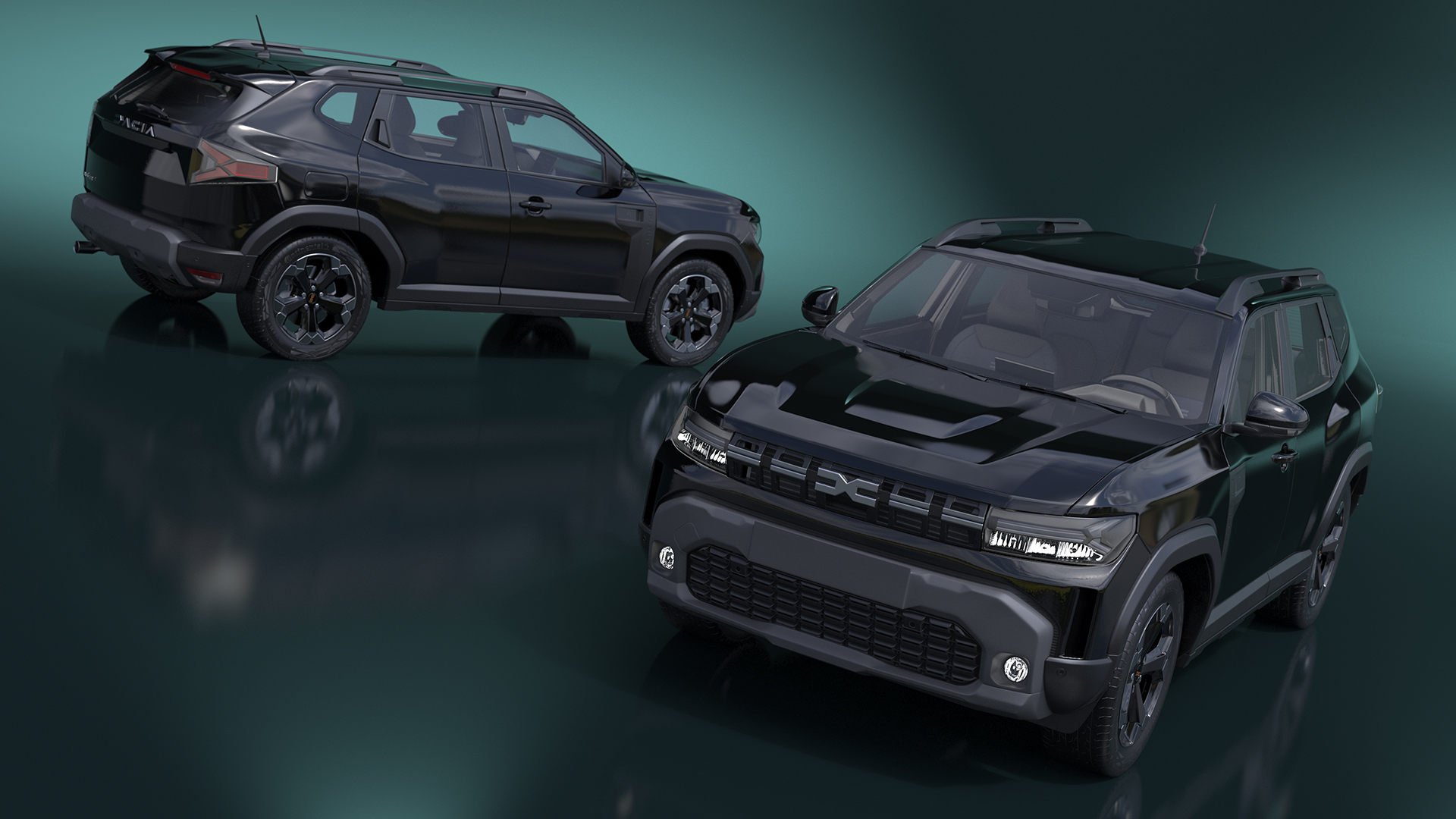 3D model Dacia Duster 2024 Crossover Black Rigged