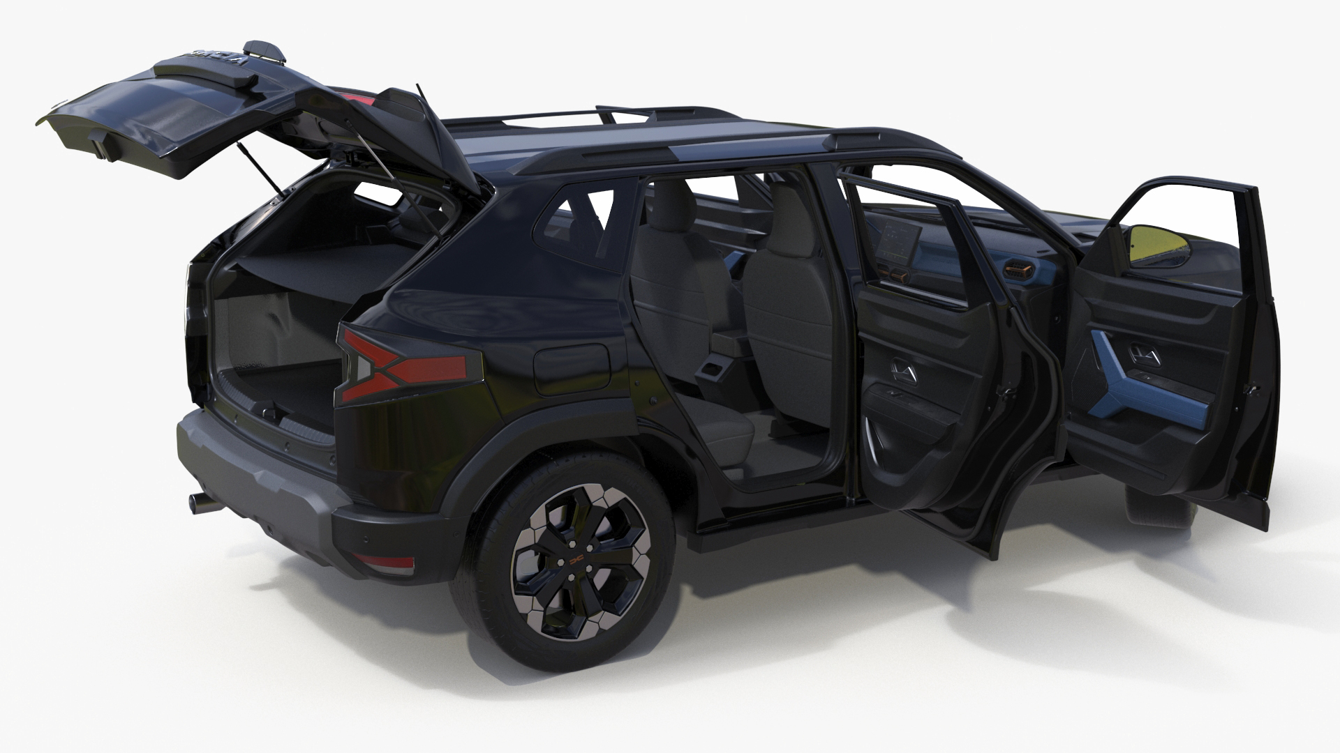 3D model Dacia Duster 2024 Crossover Black Rigged