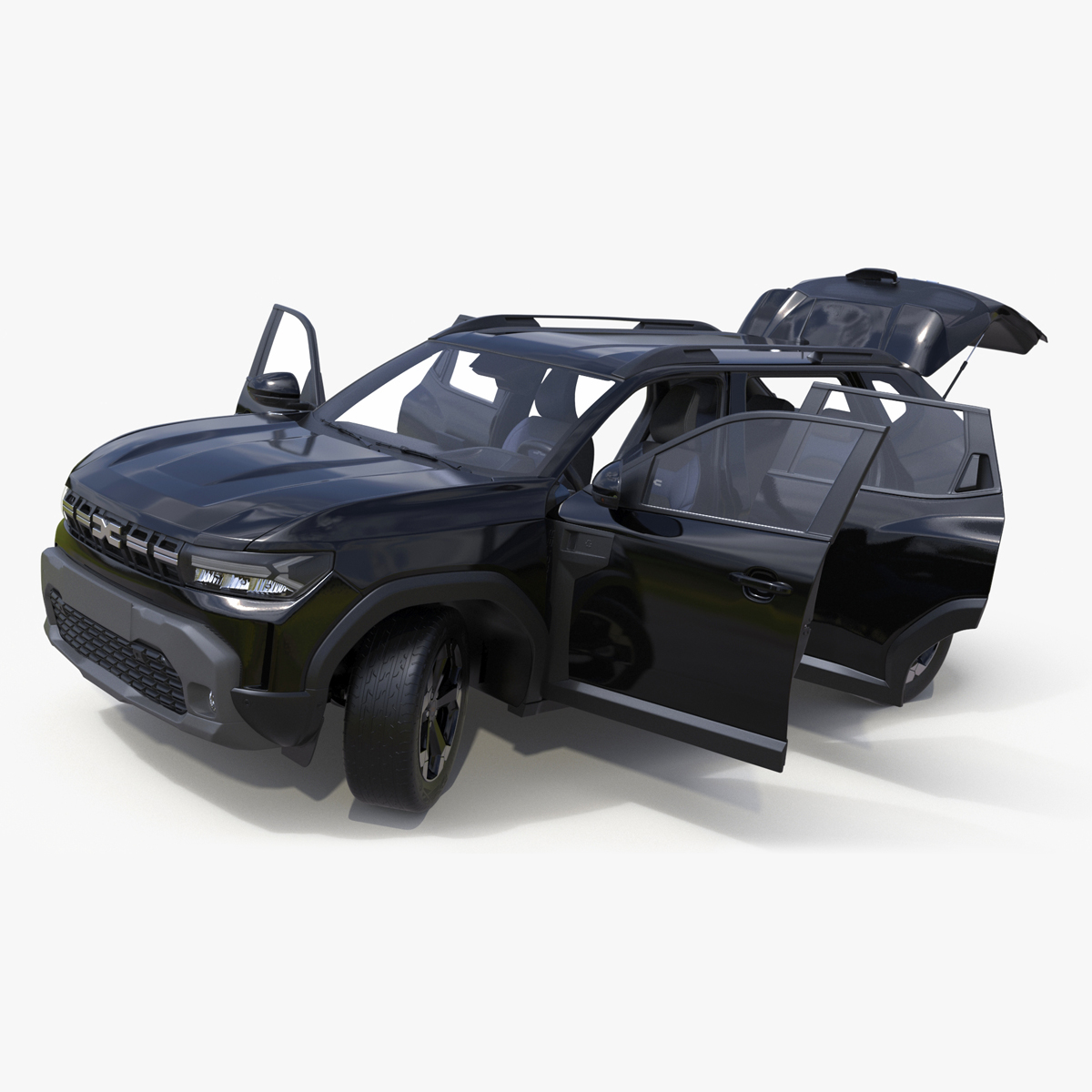 3D model Dacia Duster 2024 Crossover Black Rigged