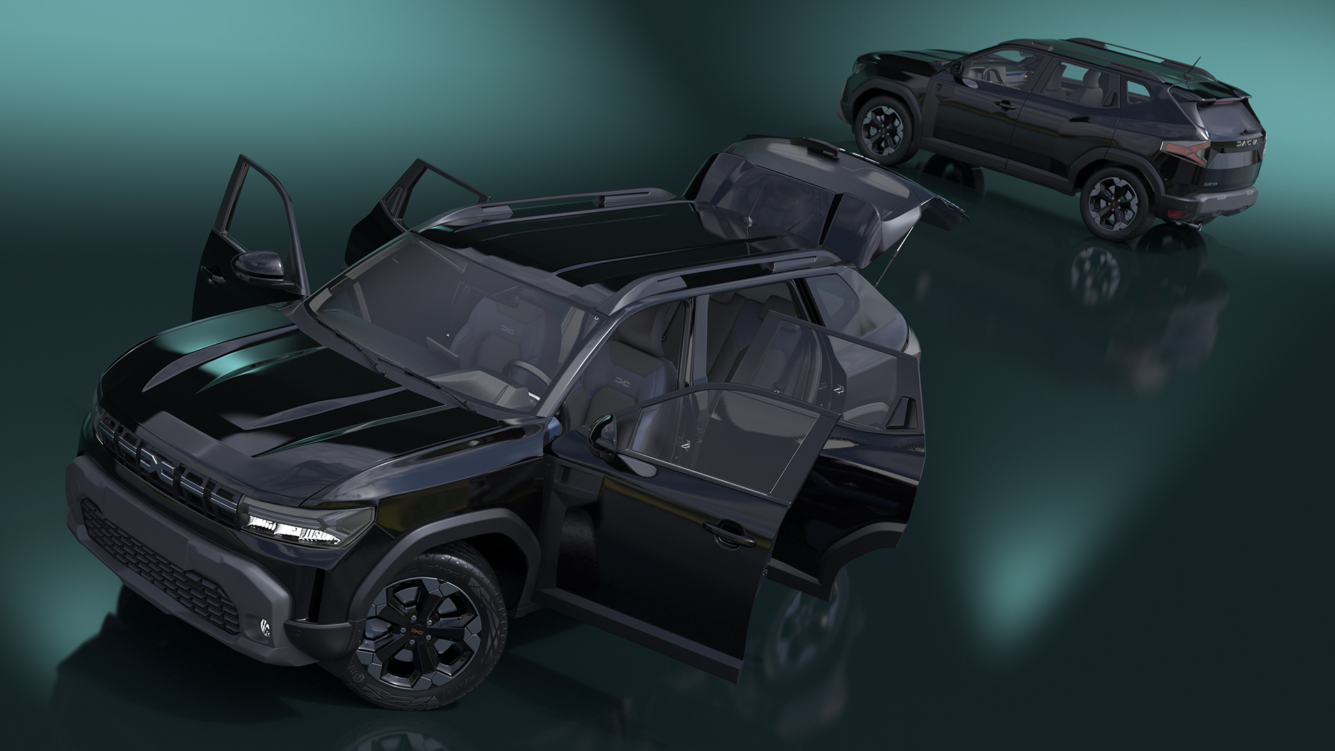 3D model Dacia Duster 2024 Crossover Black Rigged