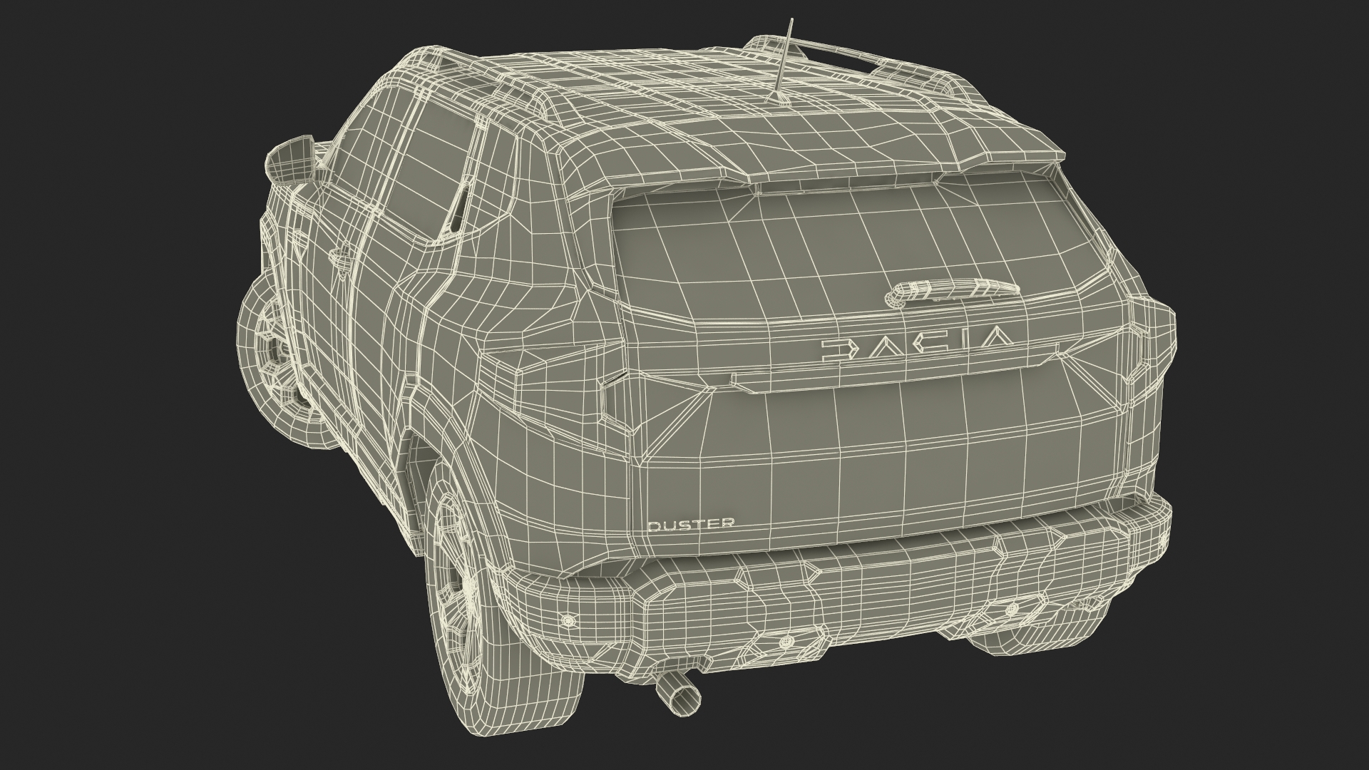 3D model Dacia Duster 2024 Crossover Black Rigged