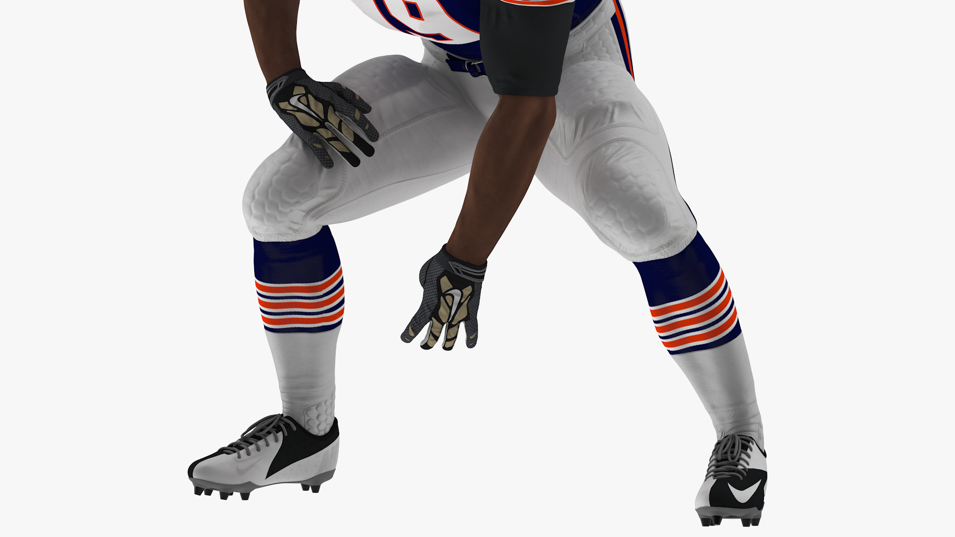 Chicago Bears American Football Player Crouching Fur 3D