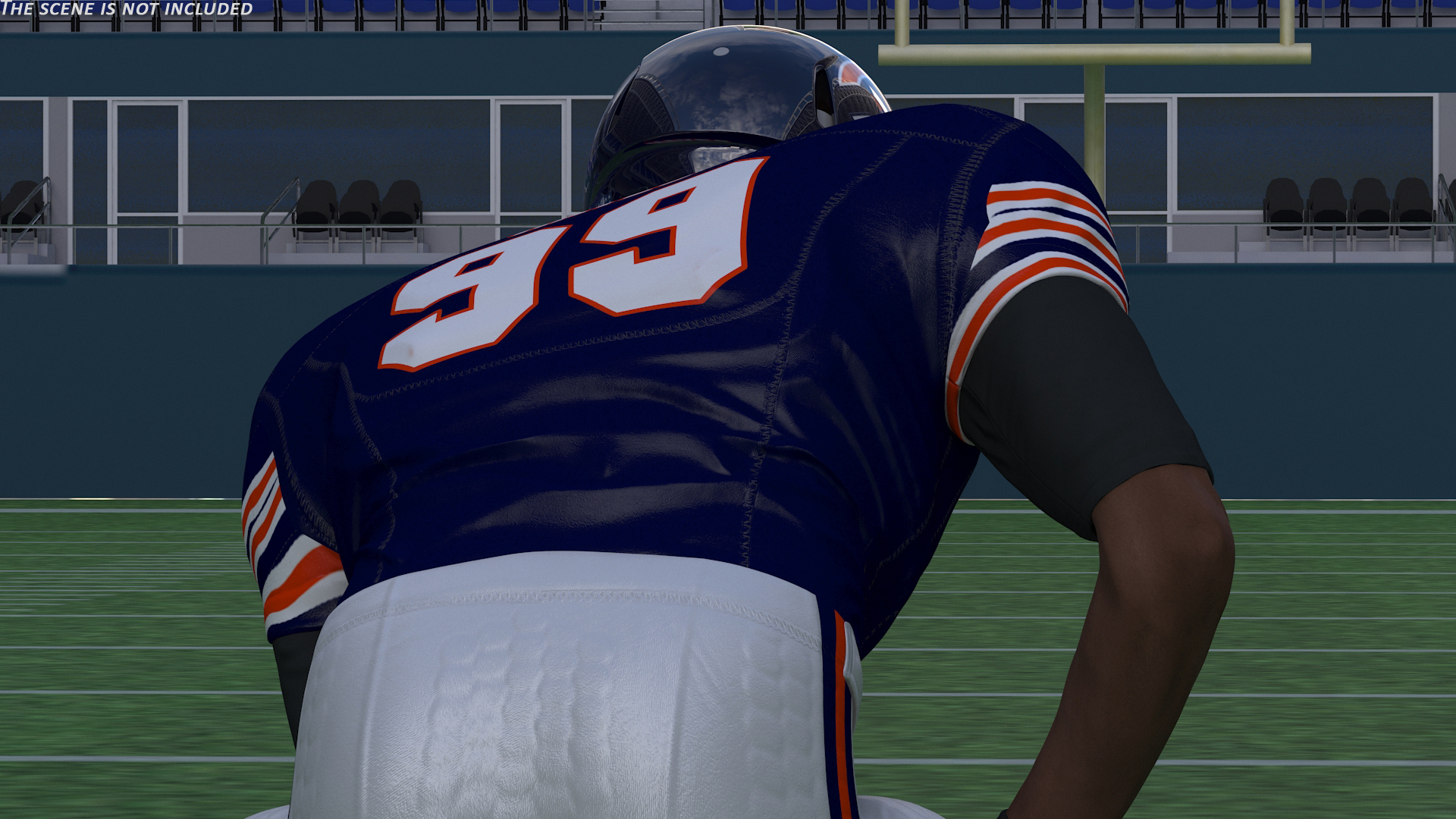 Chicago Bears American Football Player Crouching Fur 3D