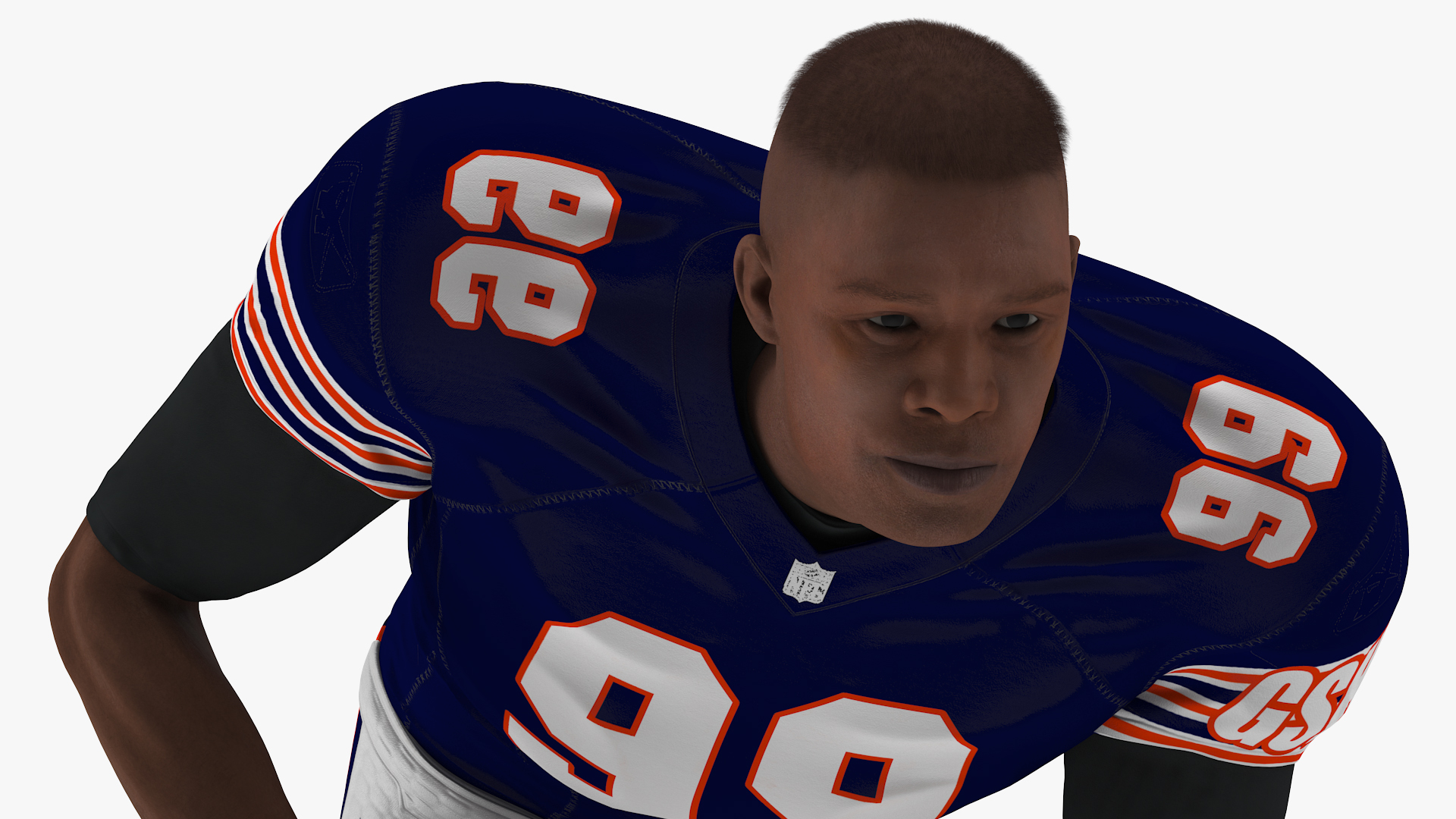 Chicago Bears American Football Player Crouching Fur 3D