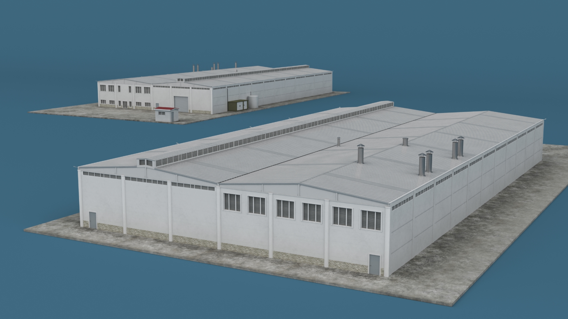 Large Factory Building 3D