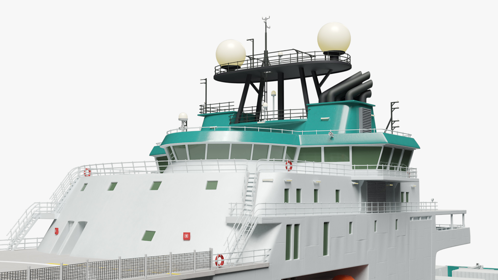 Construction Vessel with Helipad 3D