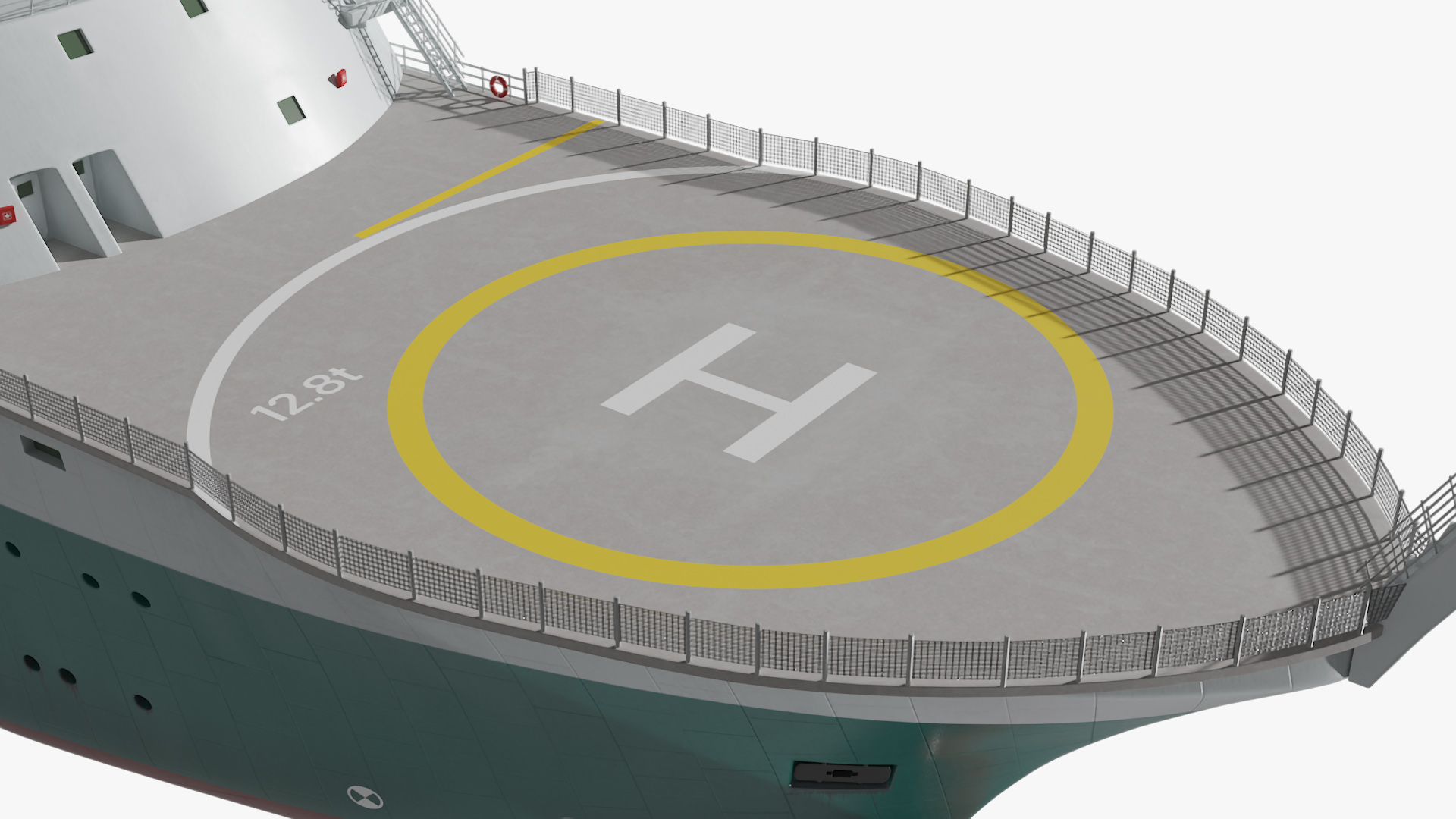 Construction Vessel with Helipad 3D