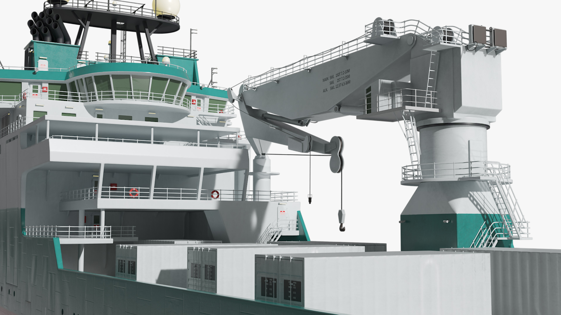 Construction Vessel with Helipad 3D